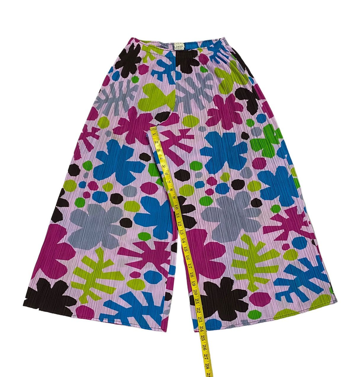 Issey Miyake Pleats Please Pleated Wide-Leg Flower Pattern Pants Size 28" / US 6 / IT 42 - 7 Thumbnail