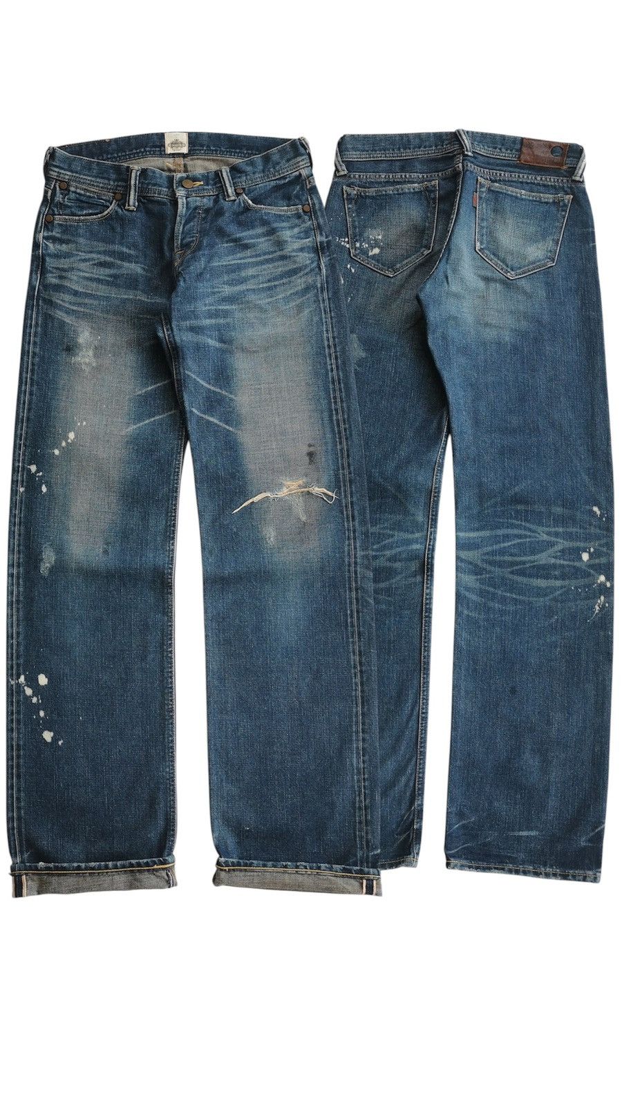Japanese Brand Selvedge Luxluft Nave Japan Distressed Bleach Platter Jeans Size US 28 / EU 44 - 1 Thumbnail