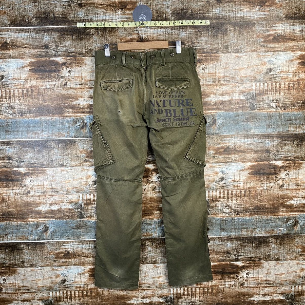Japanese Brand DL Back Sound Green Cargo Multipocket Pants #C955 Size US 30 / EU 46 - 15 Thumbnail