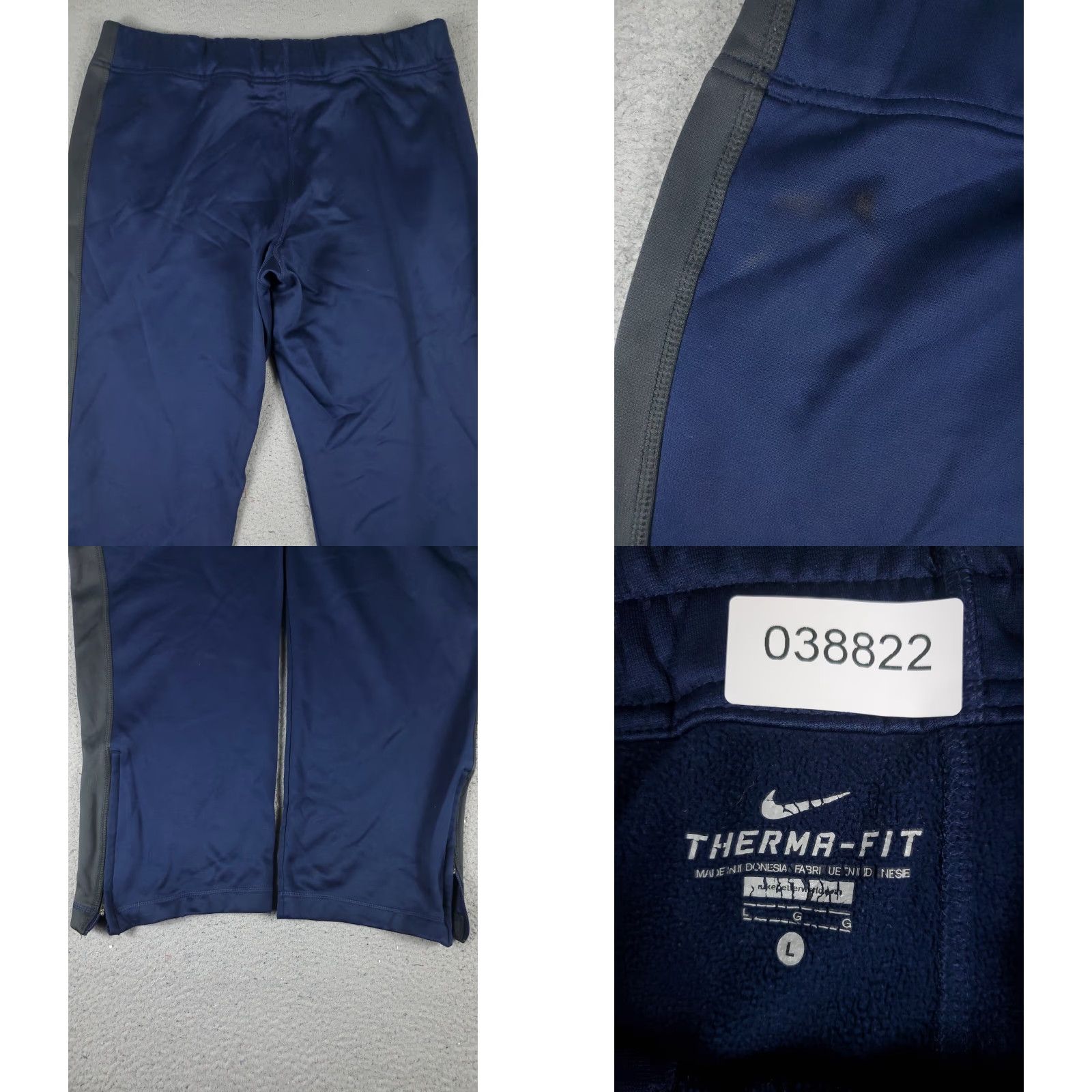 Nike Nike Pants Mens Large Blue Tech Fleece Ankle Zip Track Joggers Sweatpants Size US 33 - 8 Thumbnail