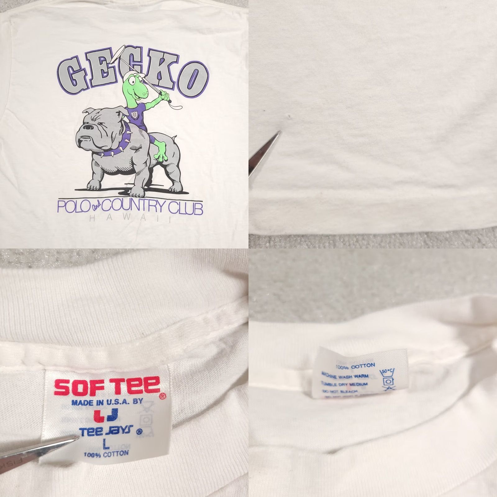 Vintage Vtg Single Stitch Gecko Polo and Country Club Maui T-Shirt Mens Large Sof Tee Size US L / EU 52-54 / 3 - 9 Thumbnail