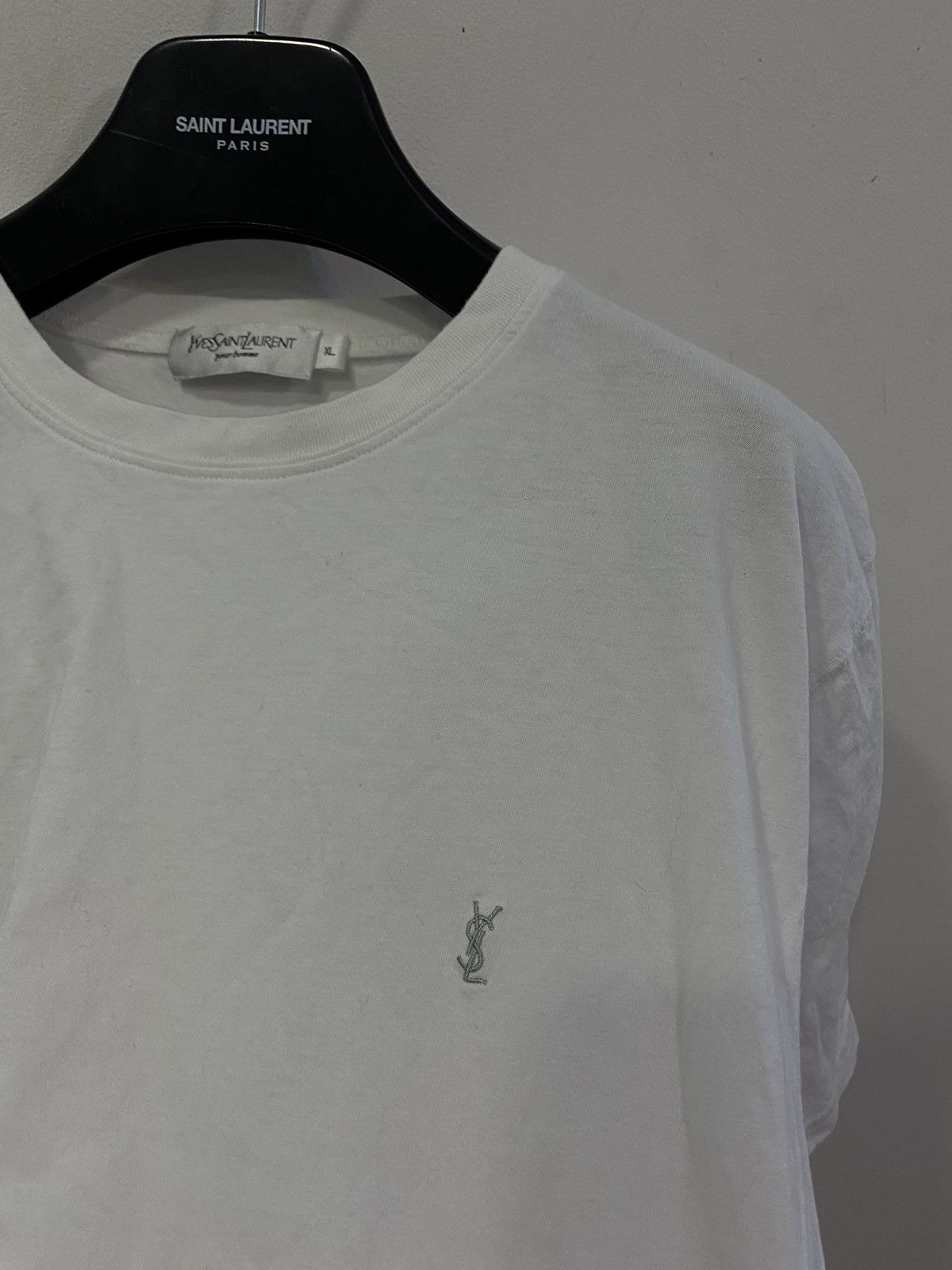 Yves Saint Laurent White YSL T-shirt Snow Size US L / EU 52-54 / 3 - 11 Thumbnail