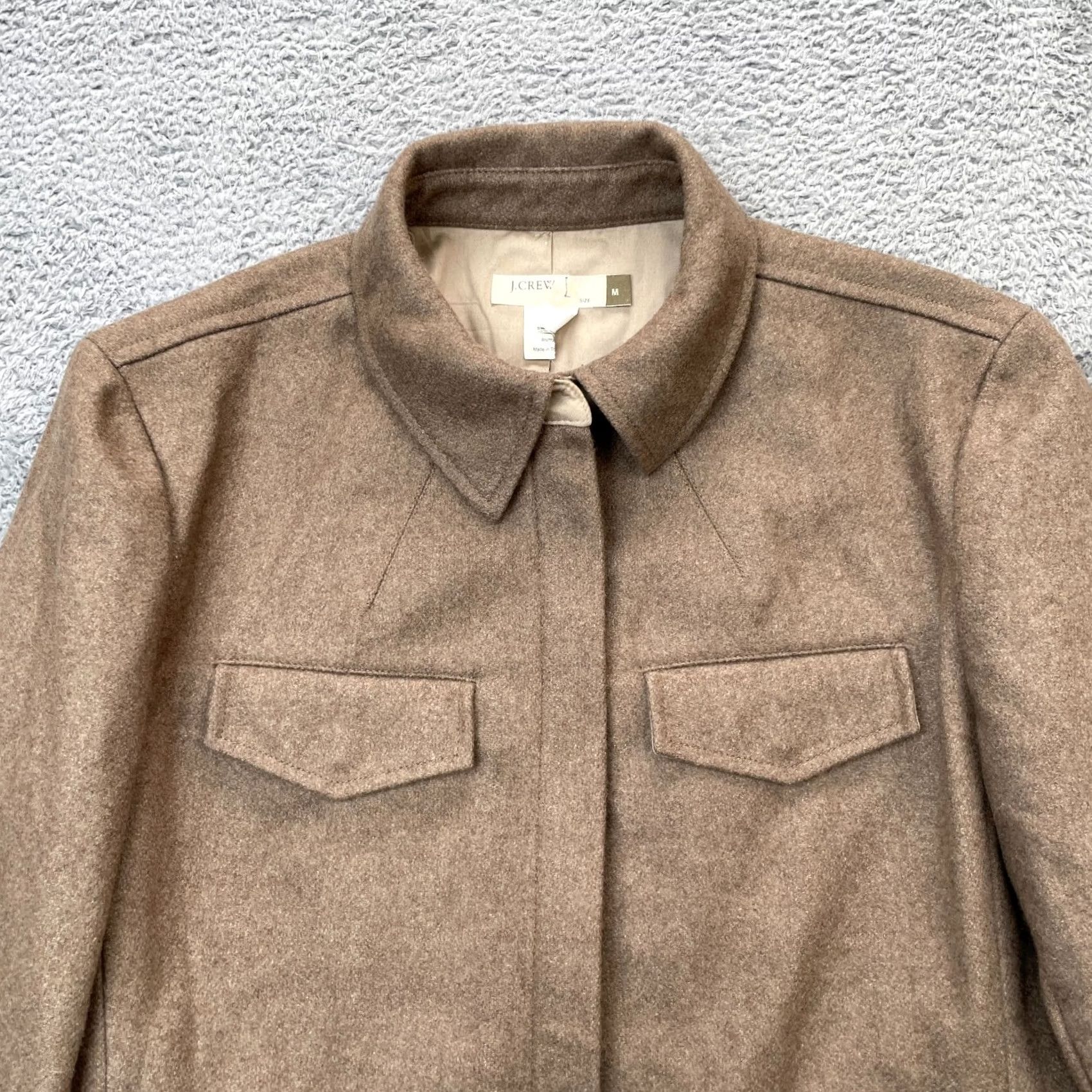J.Crew VINTAGE J.CREW Jacket Womens Medium Brown Coat Wool Blend Lined Full Zip Formal City Classic Preppy Size M / US 6-8 / IT 42-44 - 6 Thumbnail