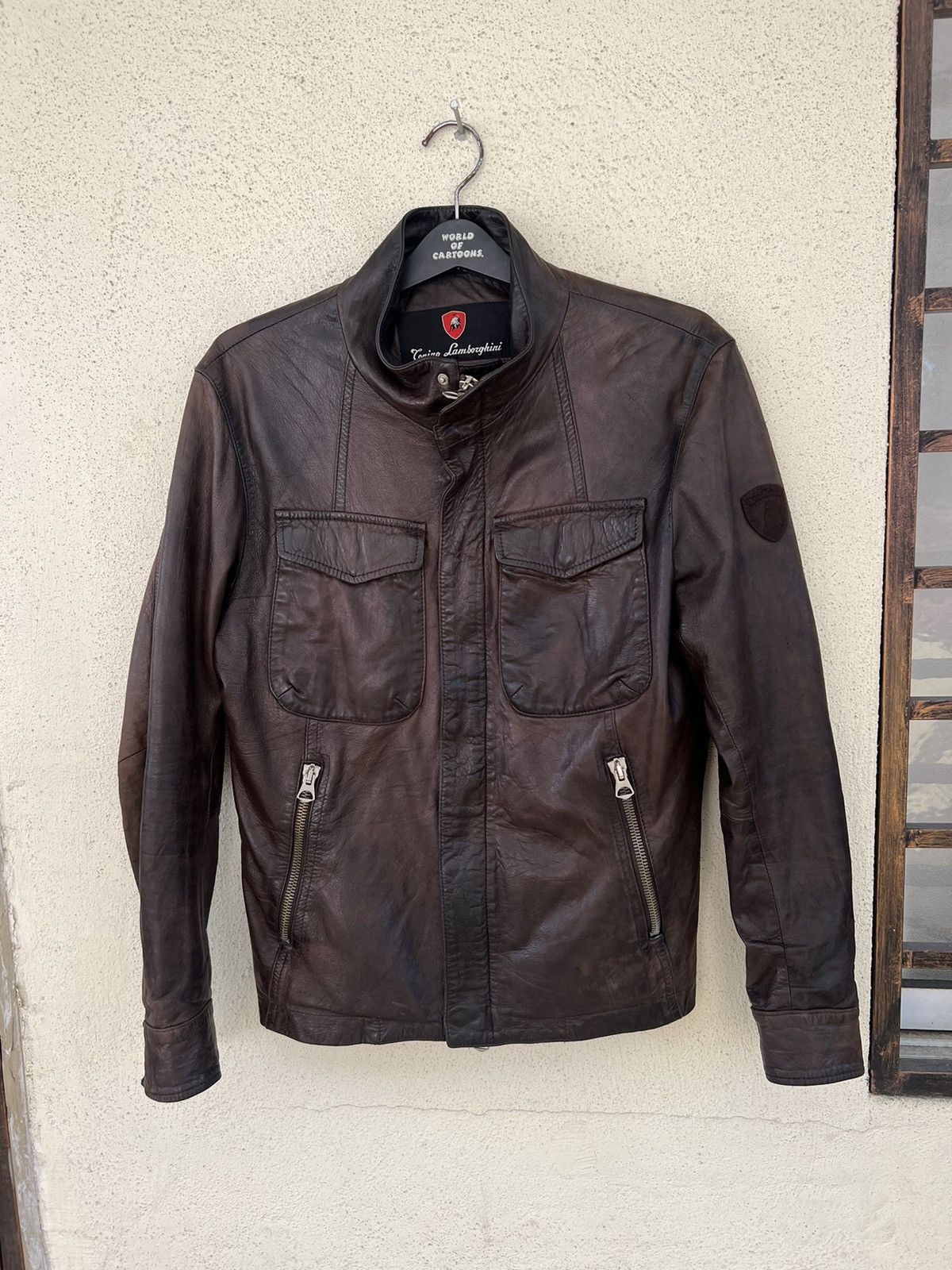 Lamborghini Vintage Tonino Lamborghini Patina Dark Brown Leather Jacket Size US M / EU 48-50 / 2 - 6 Thumbnail