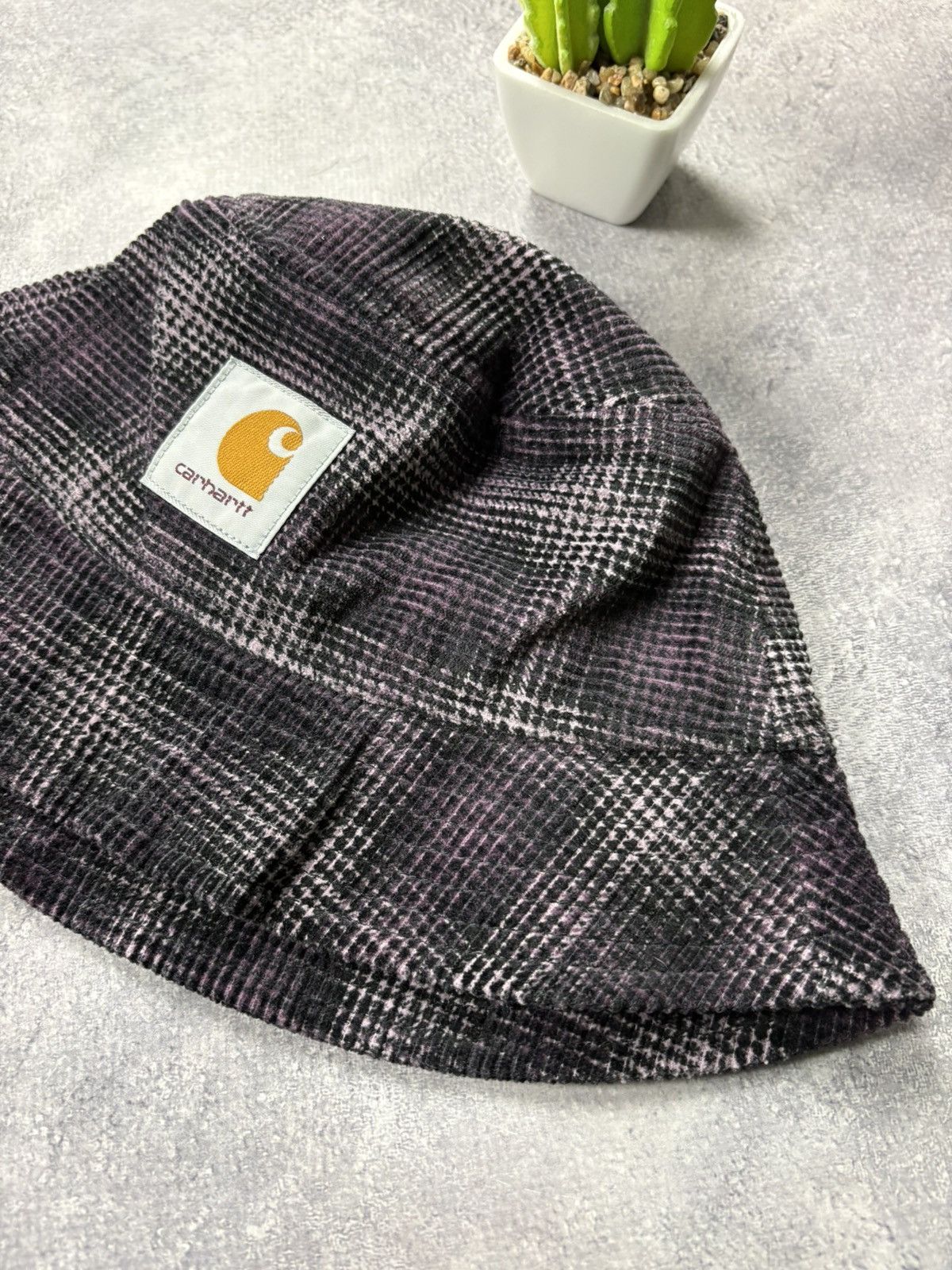 Carhartt CARHARTT Hype Big Logo PanamaHat Streetwear Velour Checkered Size ONE SIZE - 2 Thumbnail