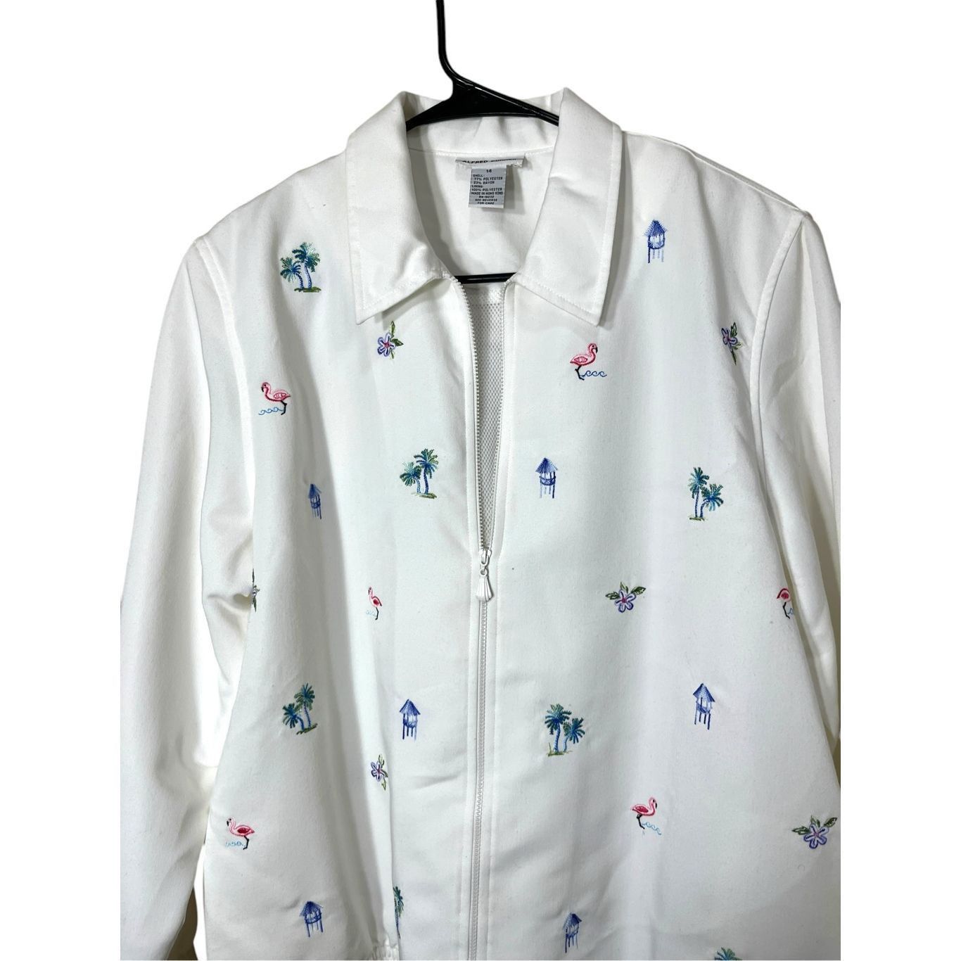 Other Vintage Alfred Dunner Embroidered Jacket Size 14 Tropical Fl Size L / US 10 / IT 46 - 2 Thumbnail