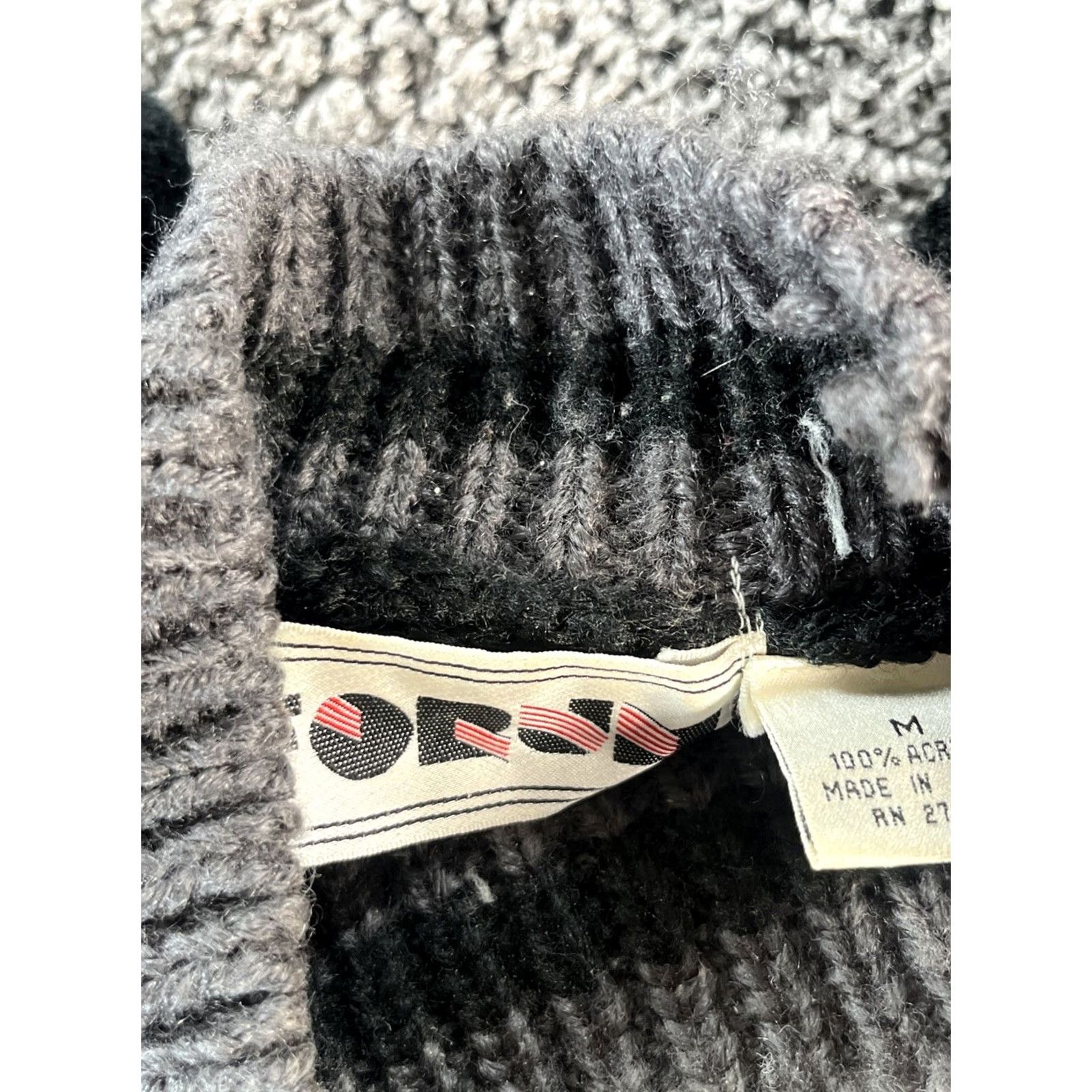 Vintage VINTAGE Forum Sweater Mens Medium Crew Neck Black Geometric Pattern 90s Pullover Knit Chunky-M Knit Acrylic M Regular Mens Size US M / EU 48-50 / 2 - 4 Thumbnail