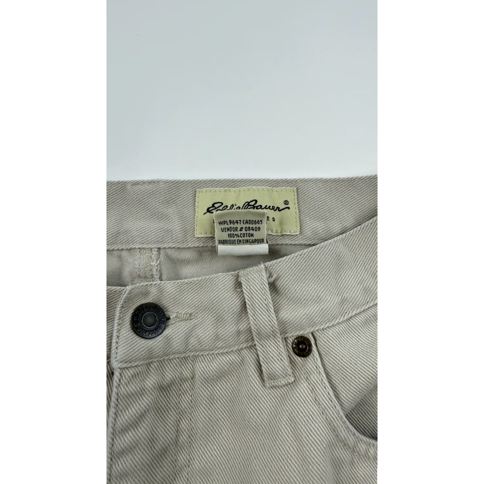 Eddie Bauer VINTAGE Eddie Bauer Pants Womens 10 Beige Flat Front Straight Leg 5 Pockets 90s Size 32" / US 10 / IT 46 - 2 Thumbnail