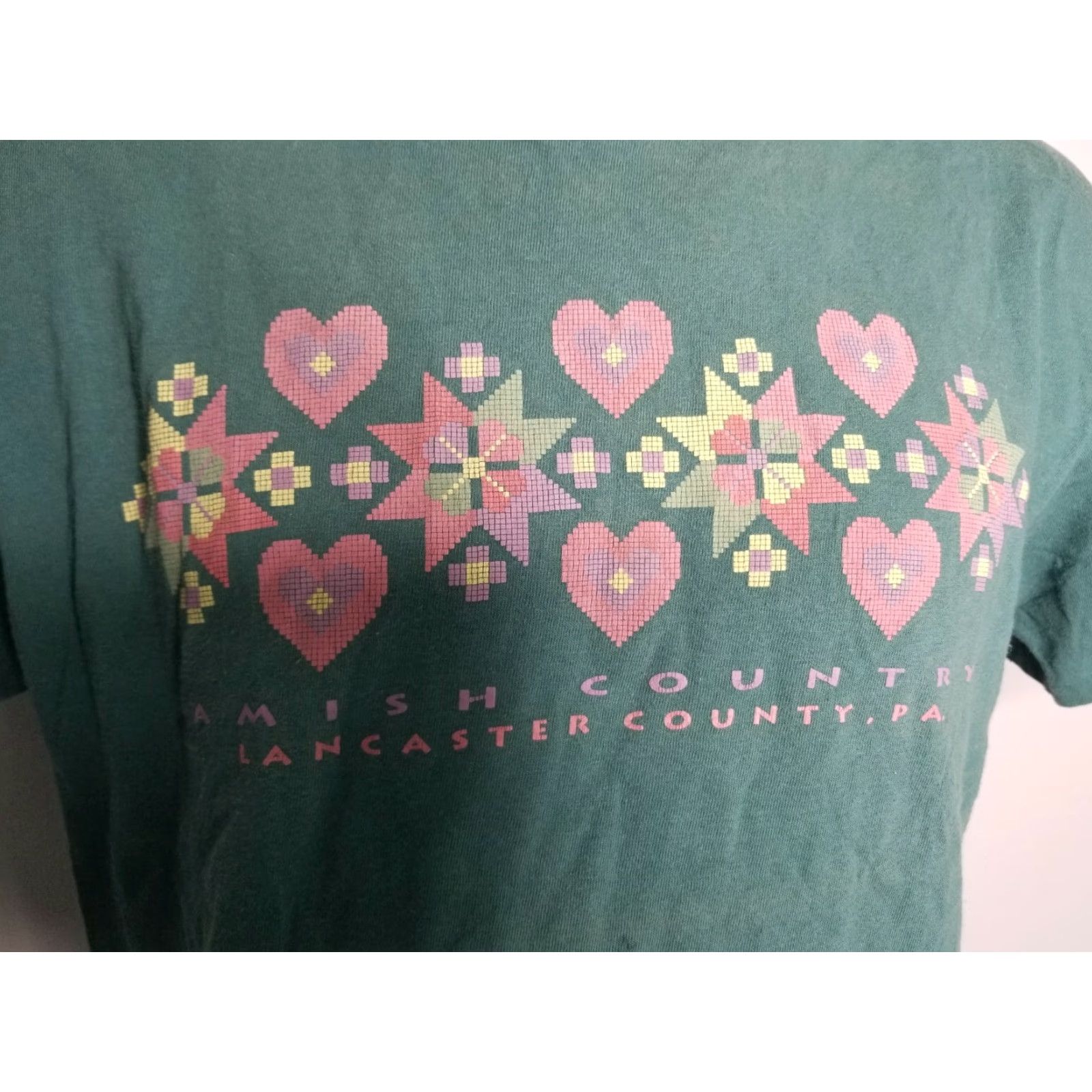 Anvil VINTAGE Anvil T Shirt Lancaster PA Amish Country Thrashed Green L Men Short Sleeve 100% Cotton Grunge Size US L / EU 52-54 / 3 - 4 Thumbnail