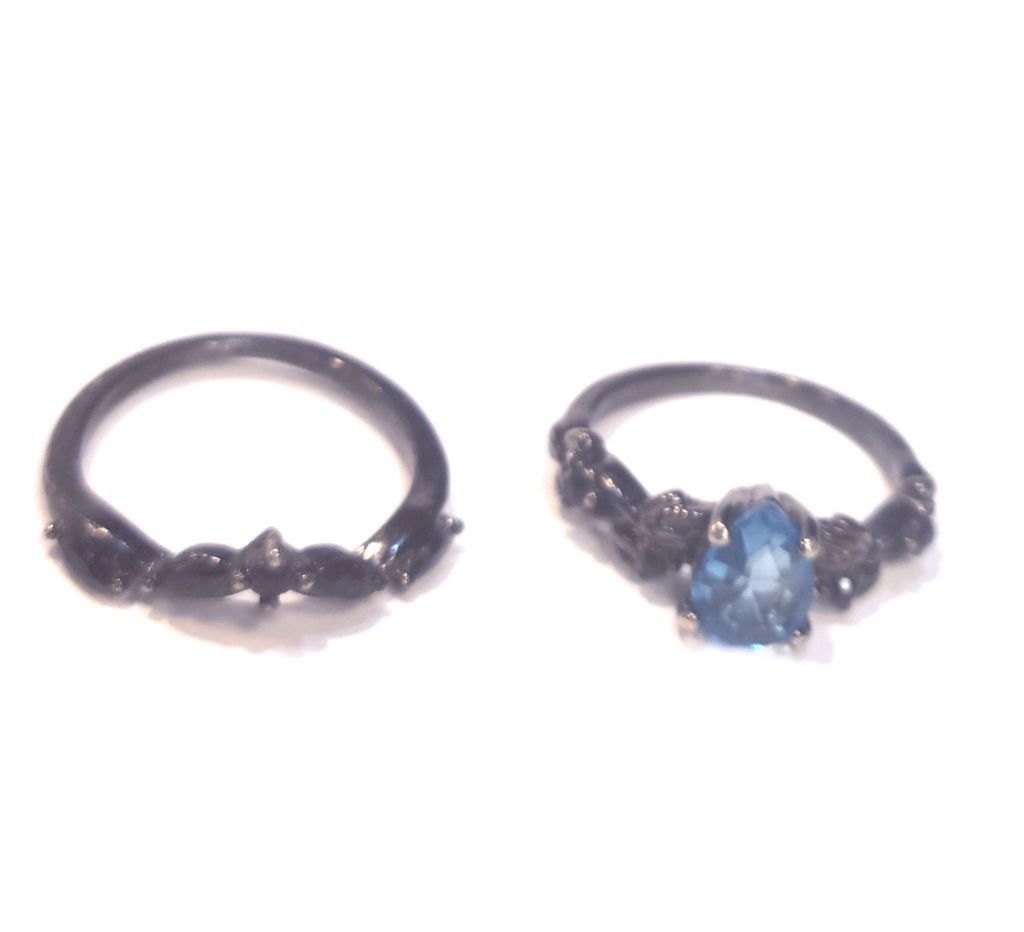 Other 925 sterling silver plated black Gothic zirconia ring size 7 Size ONE SIZE - 7 Thumbnail