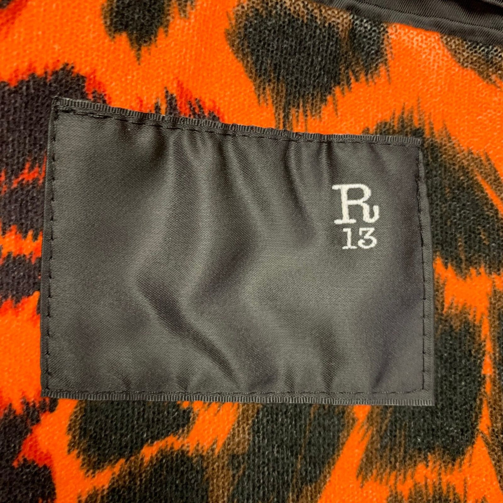 R13 Leopard Print Cotton Velvet Notch Lapel Sport Coat Size 38R - 4 Thumbnail