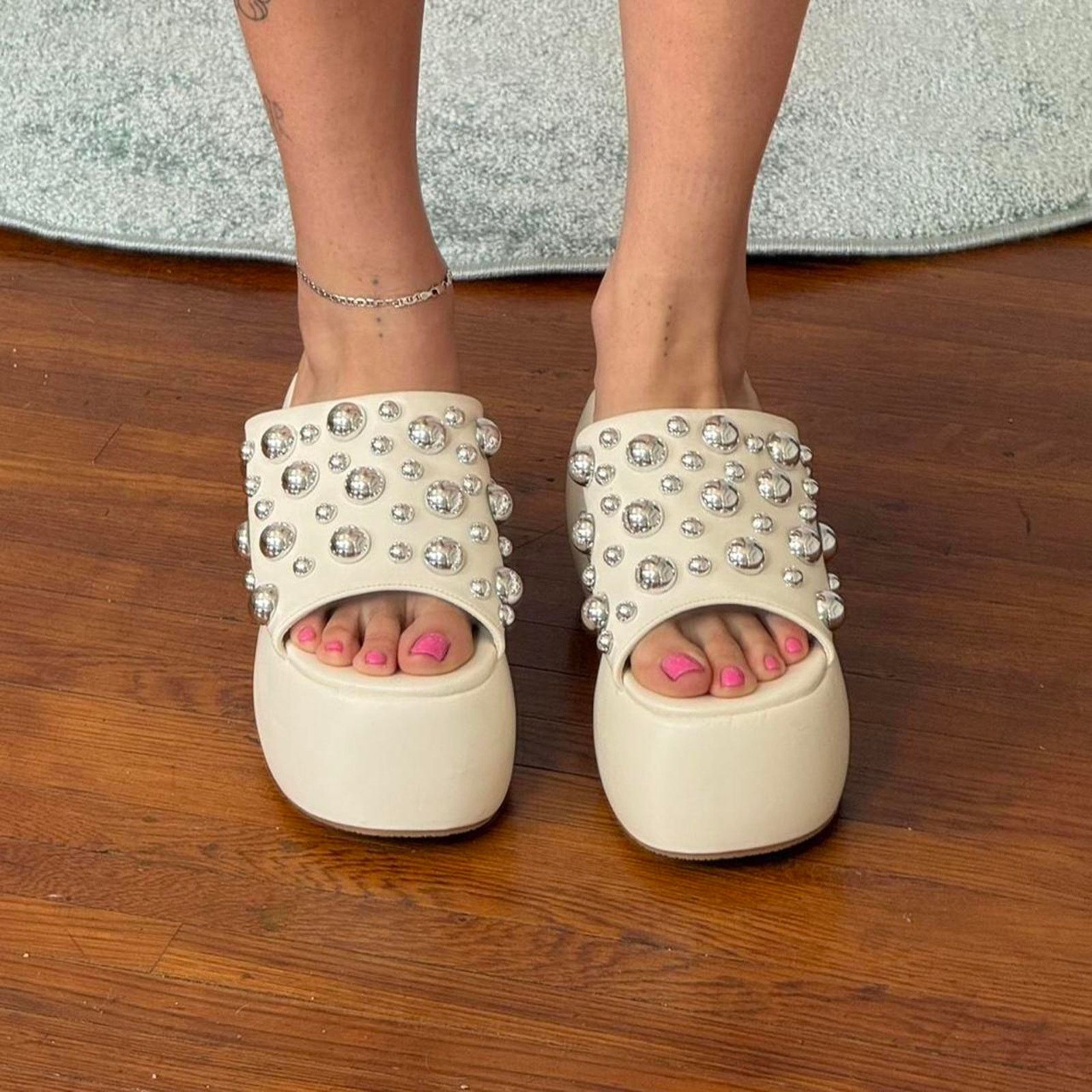 Azalea Wang ✿ studded chunky platform slides ✿ Size US 8.5 / IT 38.5 - 7 Thumbnail