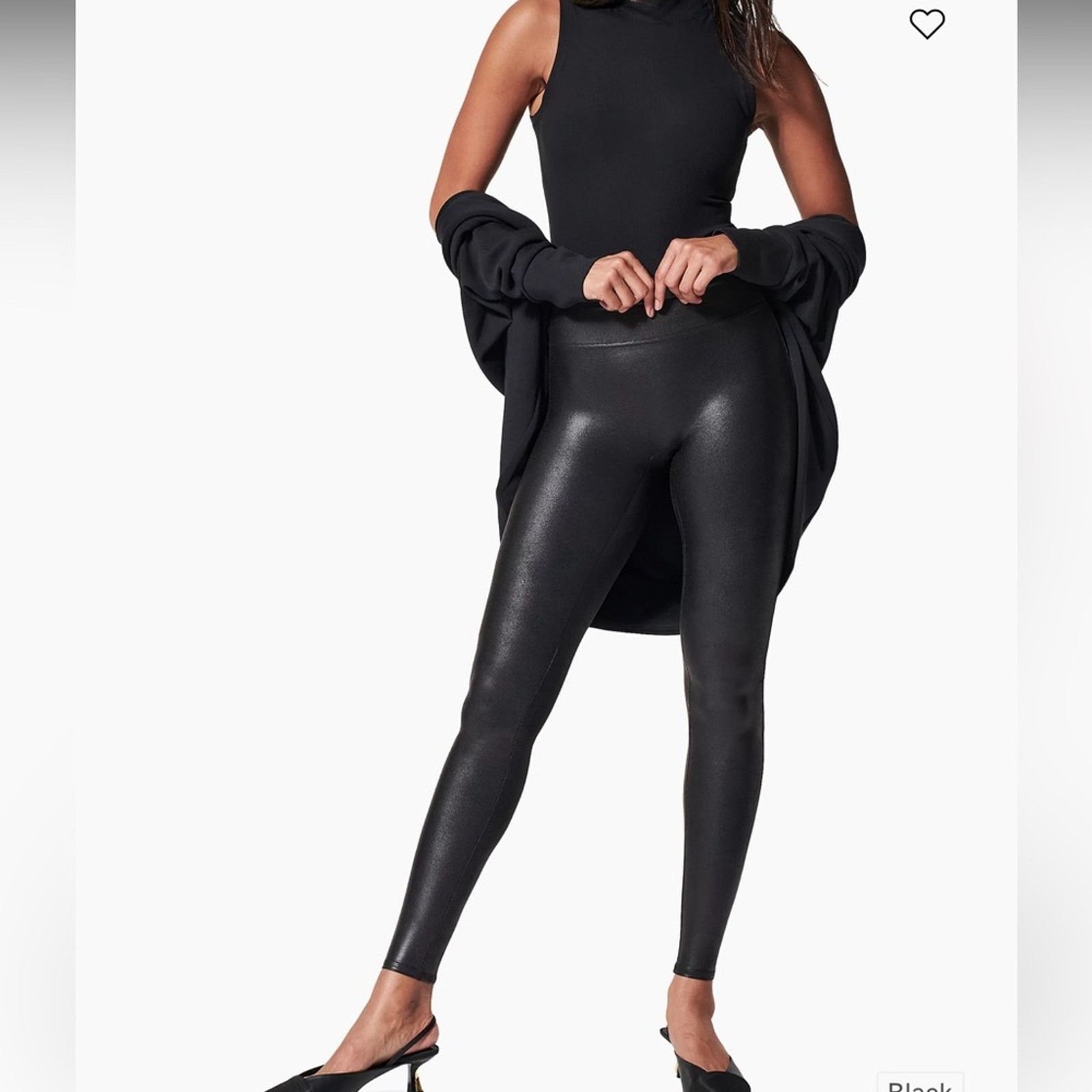 Spanx Spanx Faux Leather Leggings – Black – Size L – EUC Size 30" / US 8 / IT 44 - 2 Thumbnail