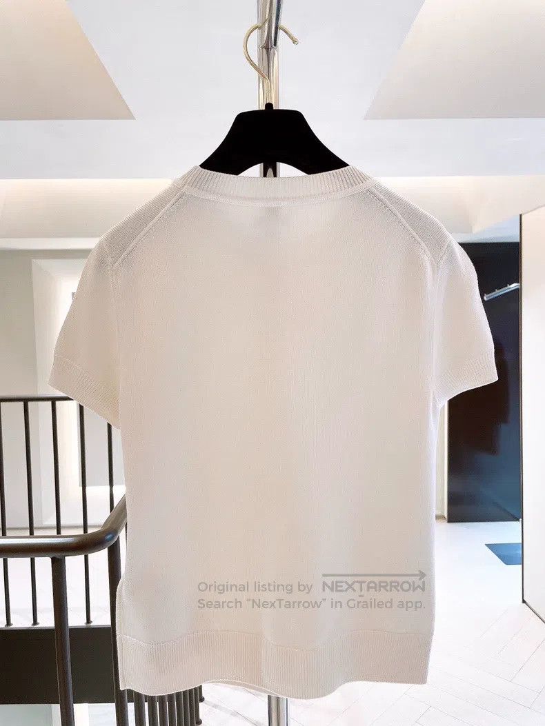 Hermes Hermes Metal buckle embroidered knitted short sleeve Size XS / US 0-2 / IT 36-38 - 2 Thumbnail