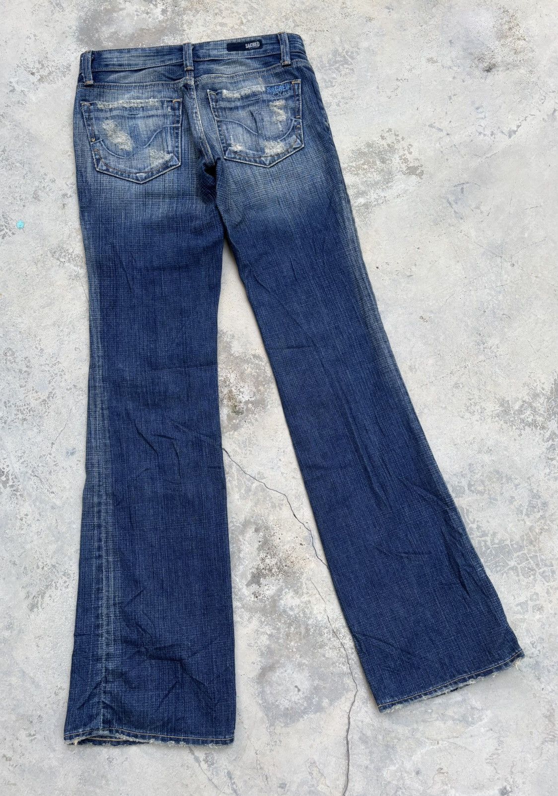 If Six Was Nine Flared Jean Sacred Blue Mud Wash Bootcut Jeans Size 28" / US 6 / IT 42 - 4 Thumbnail