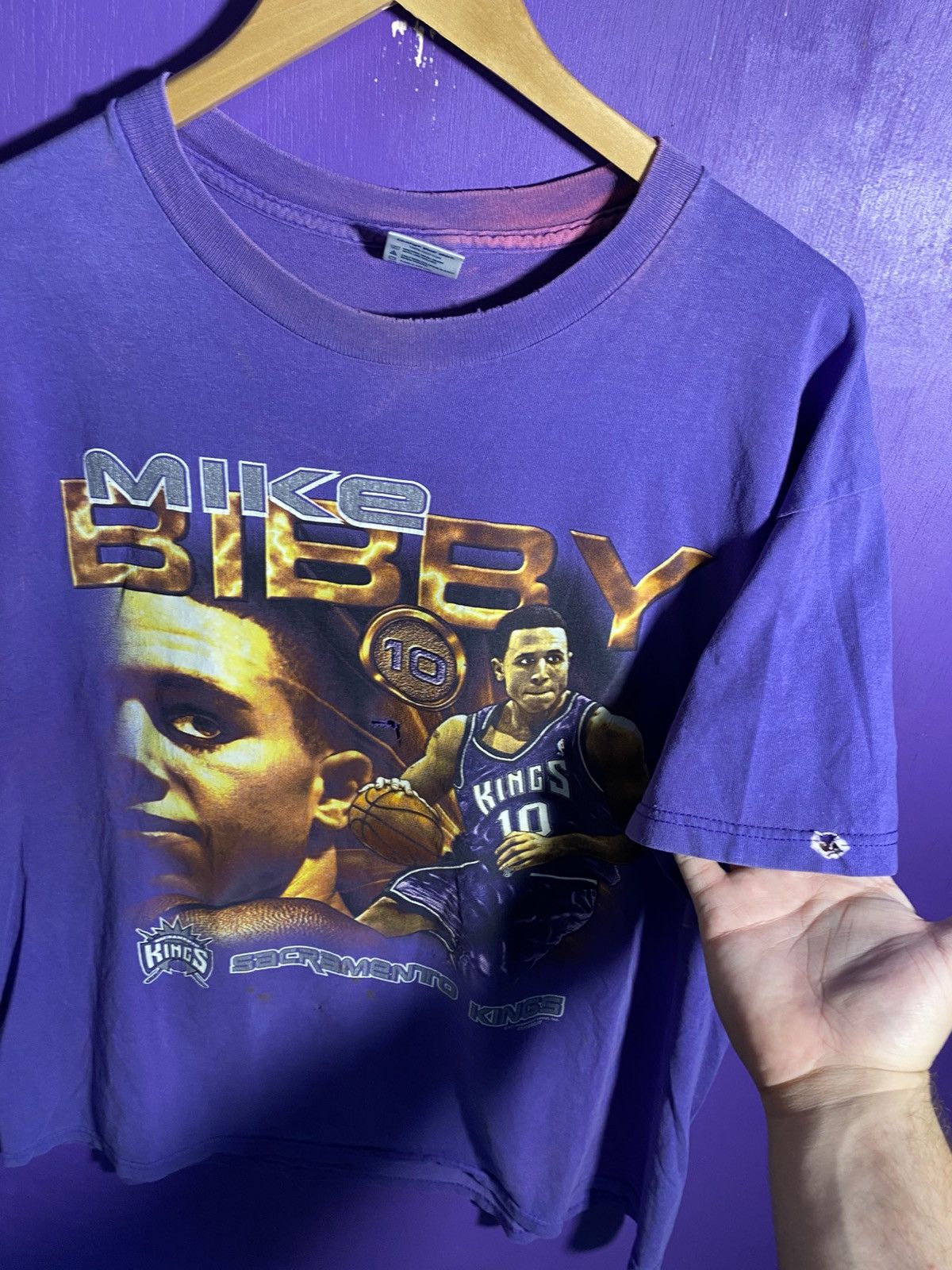 NBA Vintage 90s Sacramento kings Mike Bibby coin tee Size US XL / EU 56 / 4 - 3 Thumbnail