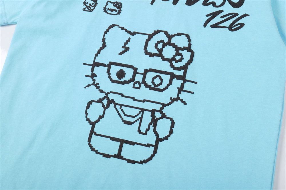 Japanese Brand × Vintage Men's loose cotton cartoon cat print short-sleeved T-shirt Size US M / EU 48-50 / 2 - 3 Thumbnail