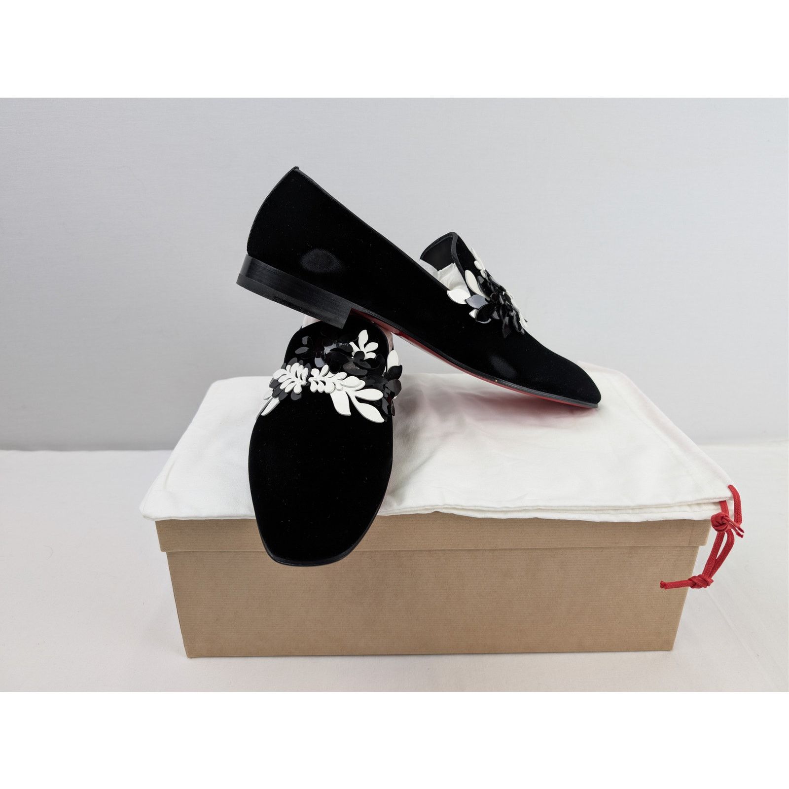 Christian Louboutin o1rshd1 Dandelion Petunia Flat Loafers Shoe Boots in Black Size US 12 / EU 45 - 20 Thumbnail
