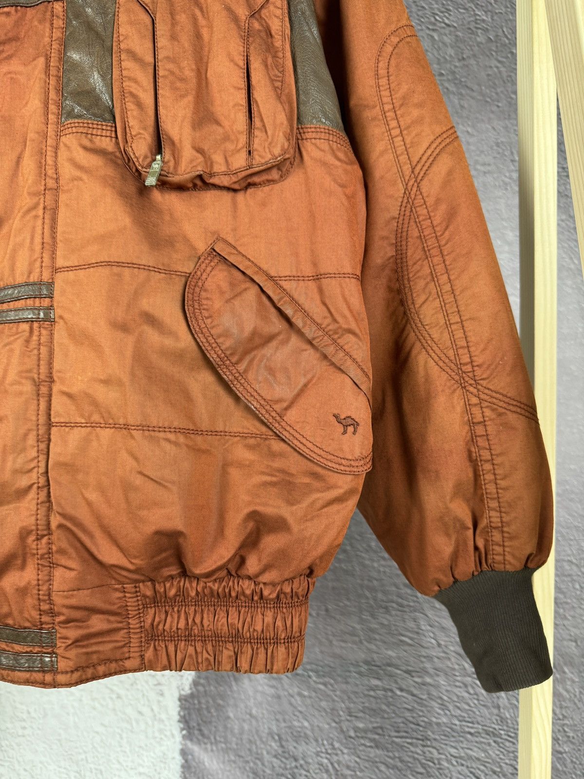 Camel Camel Collection vintage brick cotton leather winter jacket Size US L / EU 52-54 / 3 - 7 Thumbnail