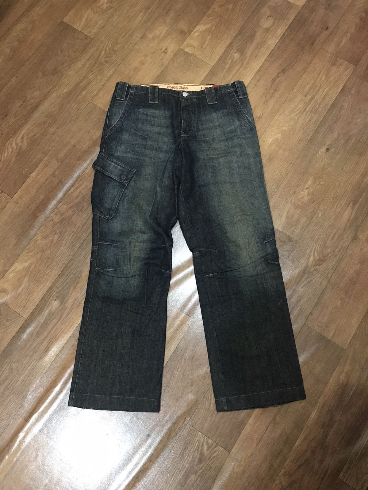 Emporio Armani × Japanese Brand × Vintage ARMANI JEANS VINTAGE DENIM CARGO Size US 34 / EU 50 - 1 Thumbnail