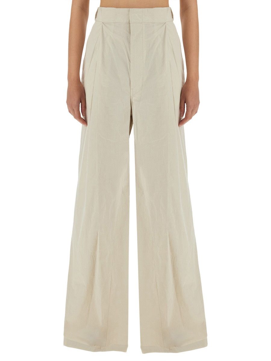Maison Margiela MAISON MARGIELA PANTS WITH PLEATS - IVORY (IT 40) Size 40" / US 18 - 1 Thumbnail