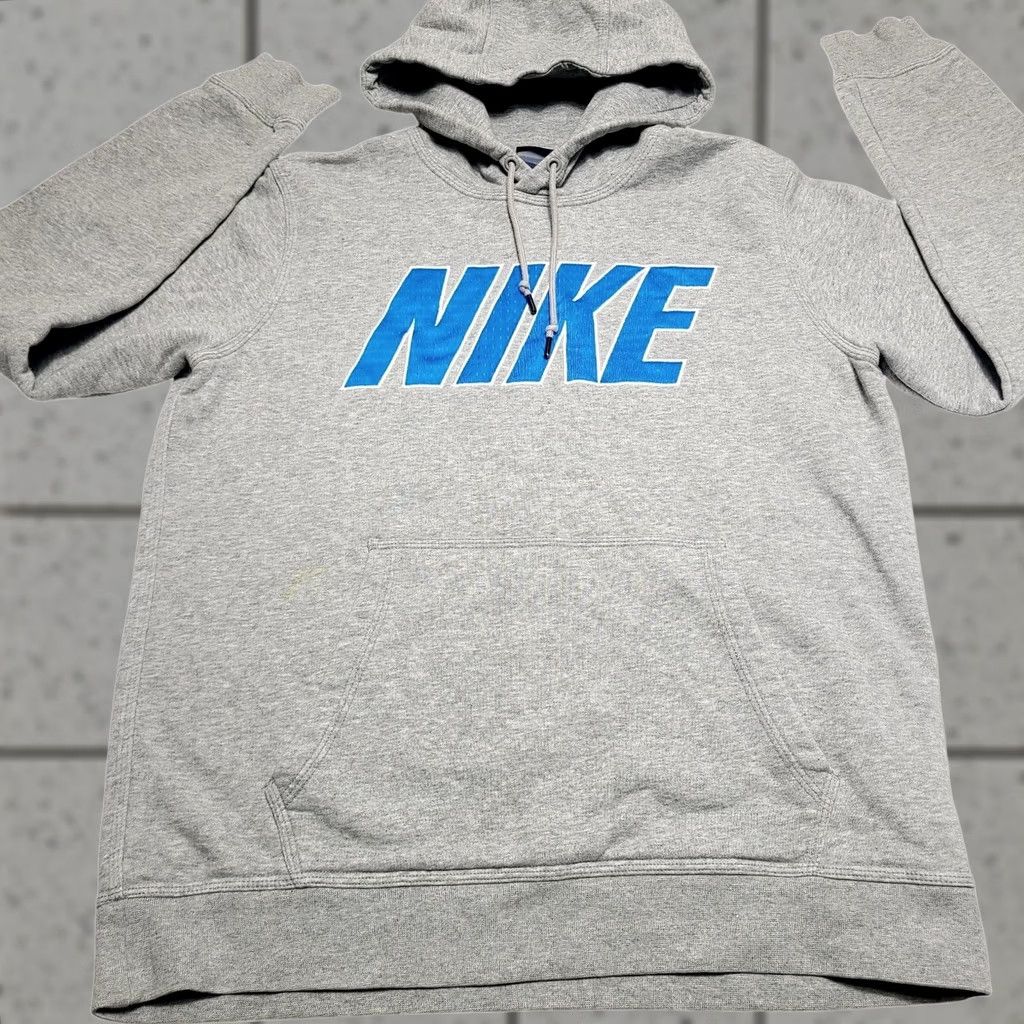 Nike VINTAGE Nike Hoodie Mens Medium Big Logo Spell Out Essential Sweatshirt Gray Size US M / EU 48-50 / 2 - 1 Thumbnail