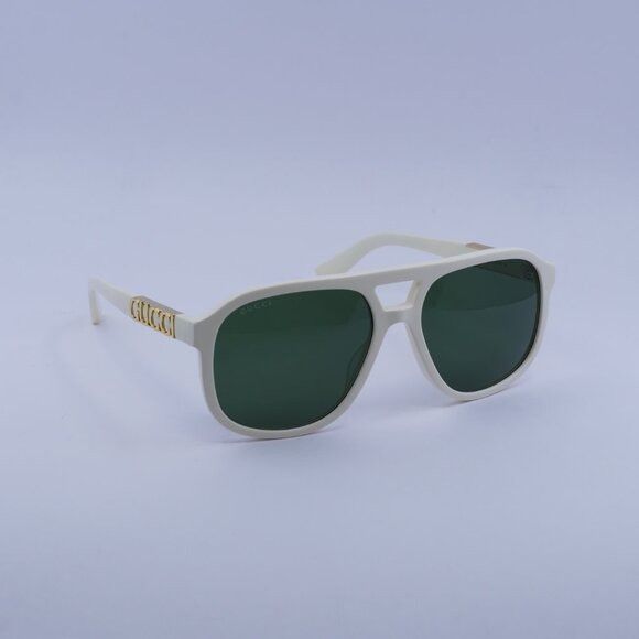 Gucci Gucci GG1188S 005 Sunglasses Ivory Aviator Frame, Green Size ONE SIZE - 4 Thumbnail