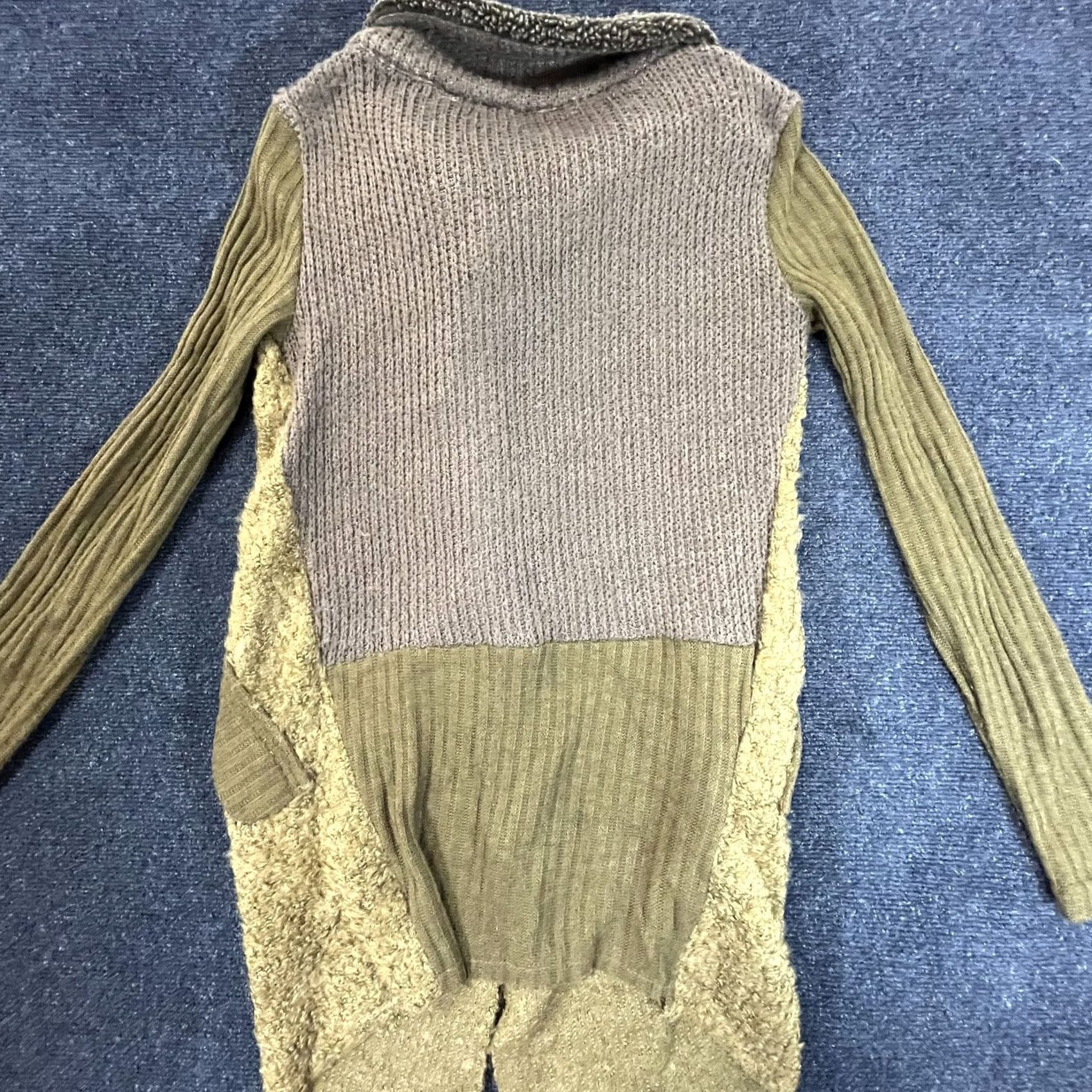 Miss Me Miss Me Sweater Cardigan Womens Medium Brown Wool Blend Asymmetrical Collar Knit Pockets Size M / US 6-8 / IT 42-44 - 3 Thumbnail