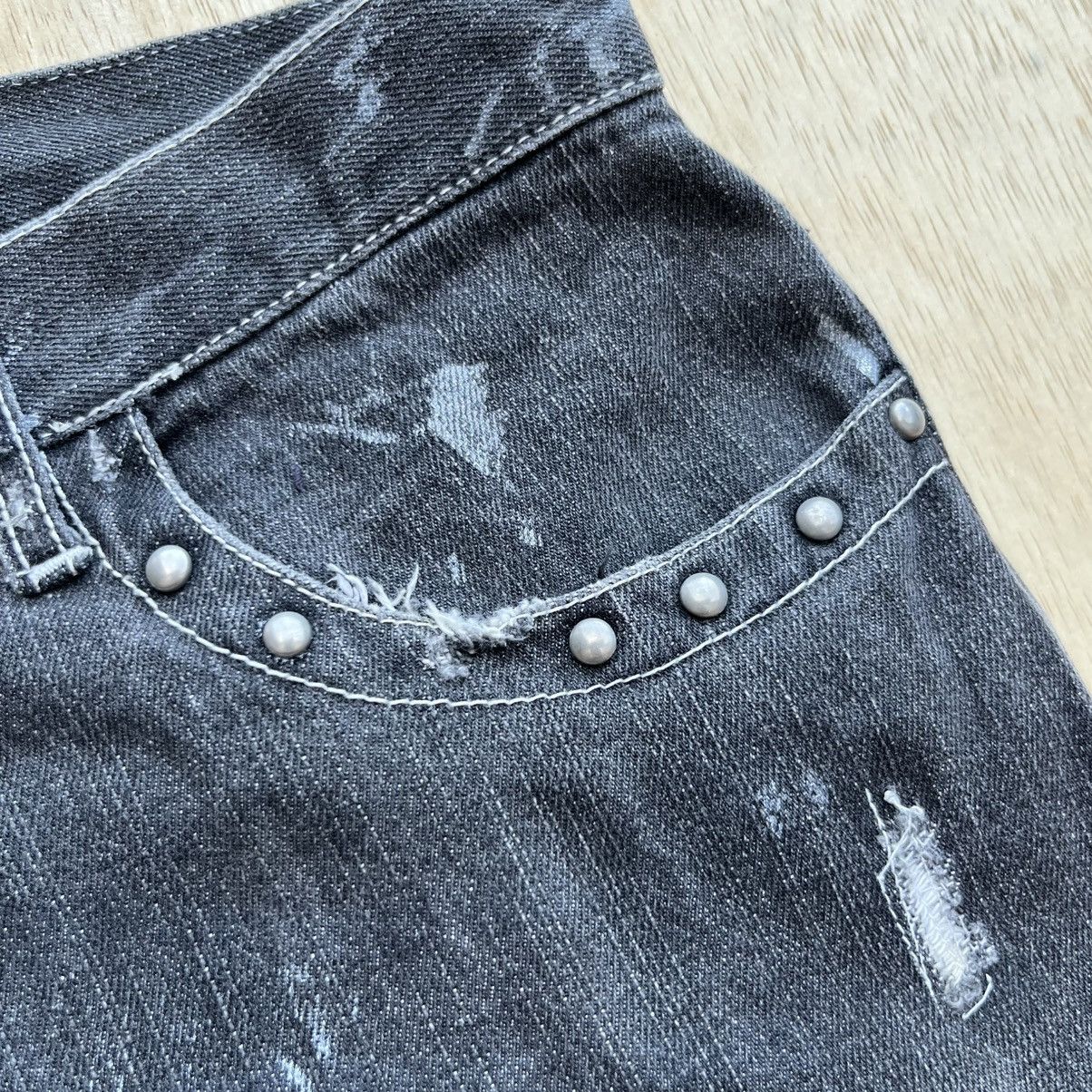 BERNINGS SHO BERNING-SHO BLACK WASHE POEM STUDED BONDAGE PUNK FLARE DENIM Size US 31 - 6 Thumbnail