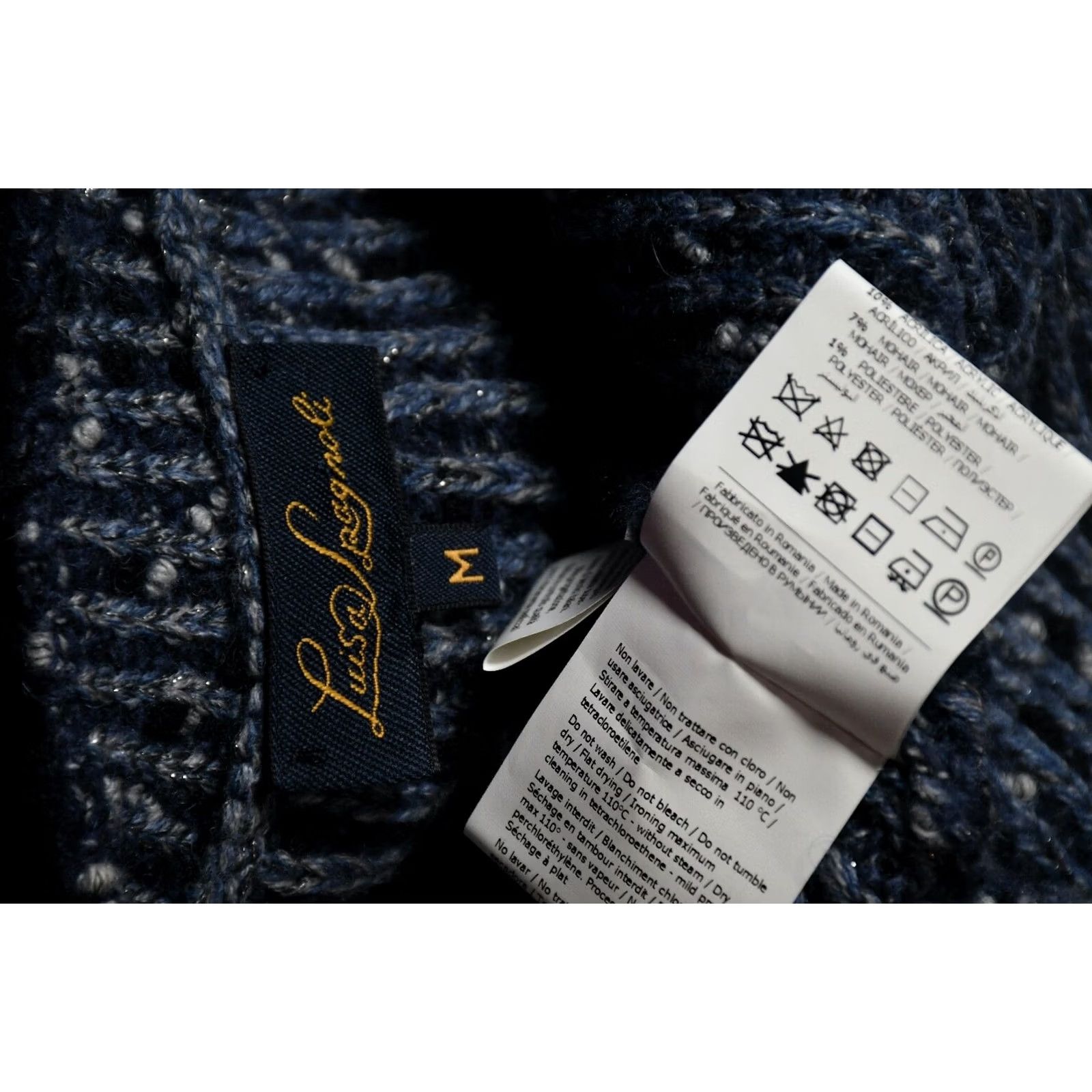 Vintage Luisa Spagnoli Cardigan Sweater Wool Blend M Blue Women Clothing Vintage No Size M / US 6-8 / IT 42-44 - 5 Thumbnail