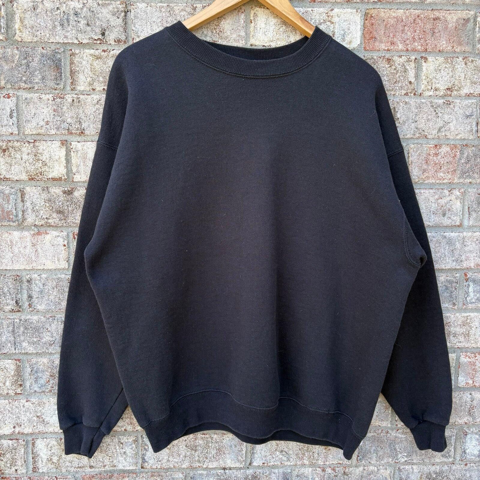Tultex Vintage 80s Essential Blank black sweatshirt Size US XL / EU 56 / 4 - 7 Thumbnail