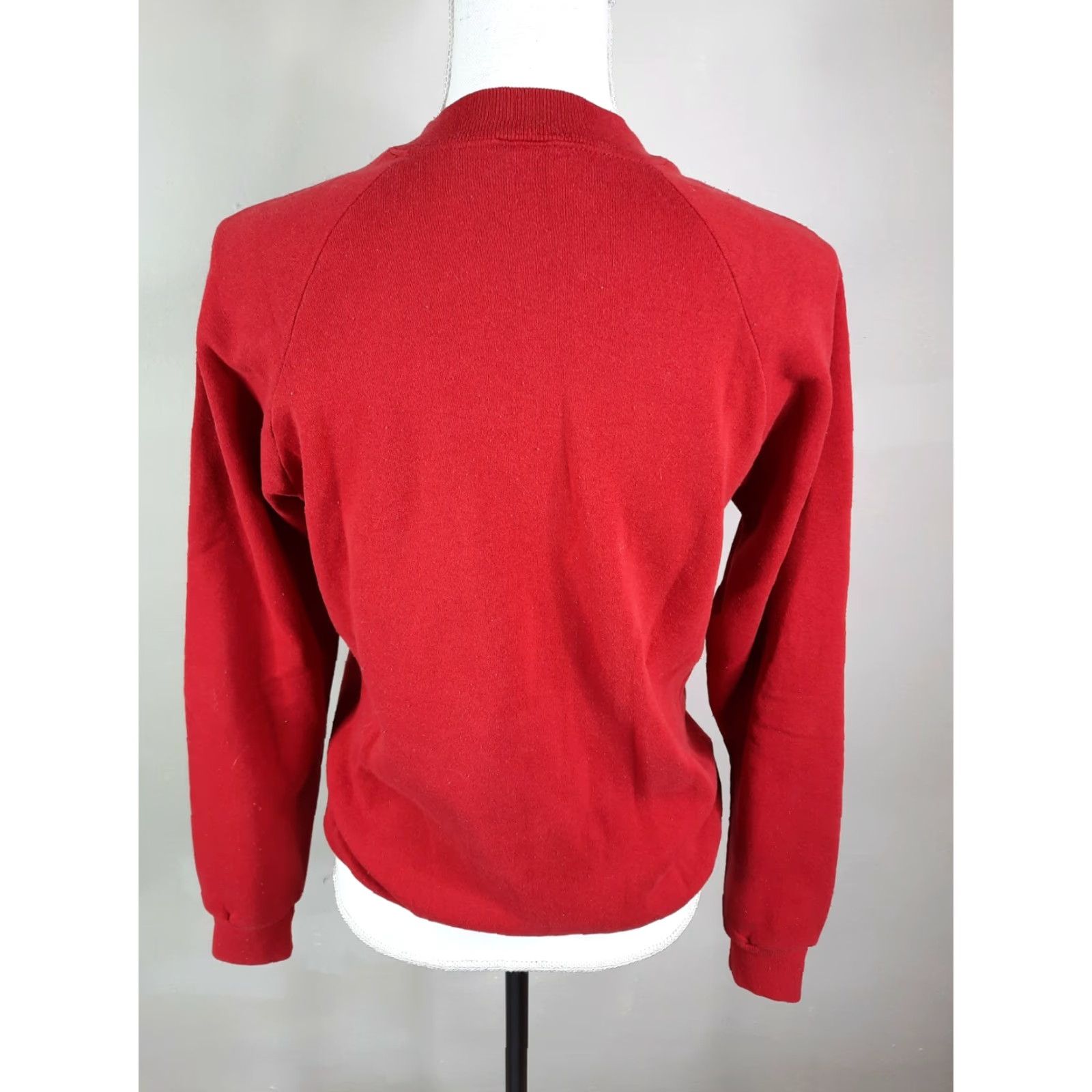 Jerzees VINTAGE Jerzees Raglan Sweatshirt M Red Winter Ugly Christmas USA 50/50 Mens Size XXS / US 00 / IT 34 - 7 Thumbnail