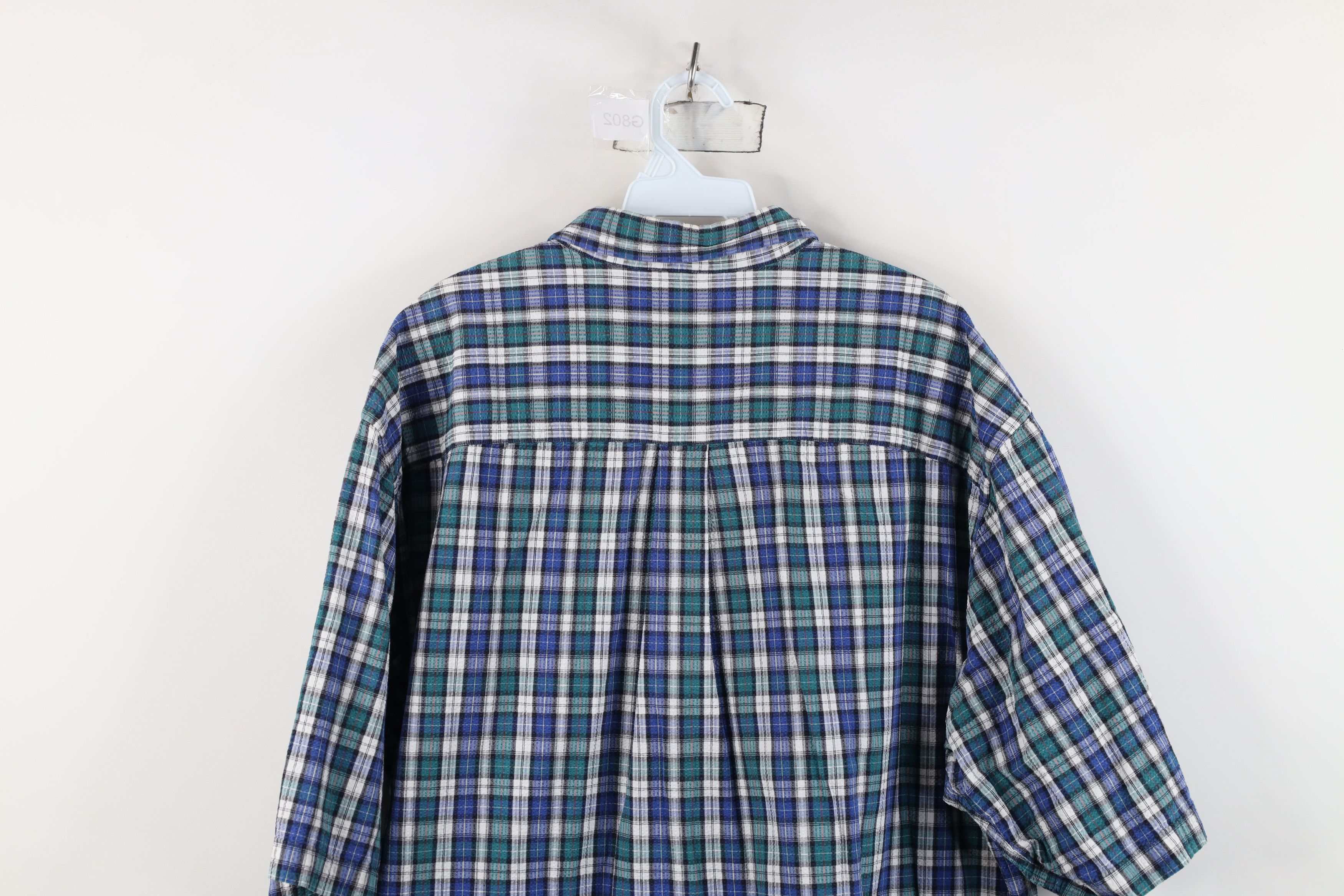 Lands' End Vintage 90s Lands End Sucker Short Sleeve Button Down Shirt Size US XL / EU 56 / 4 - 10 Thumbnail
