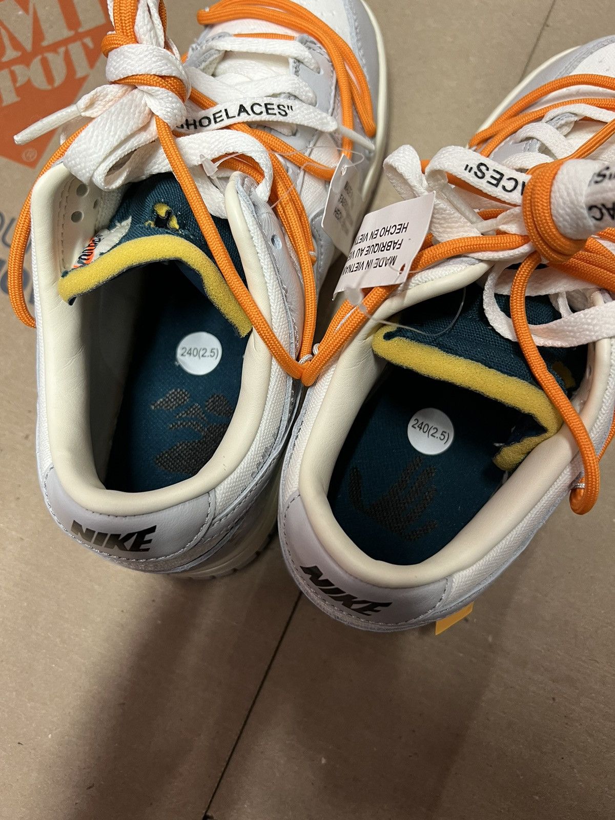 Nike × Off-White Off White/Nike Dunk Low Lot44-Sail/Neutral Grey-Alpha Orange Size US 5.5 / EU 38 - 8 Thumbnail