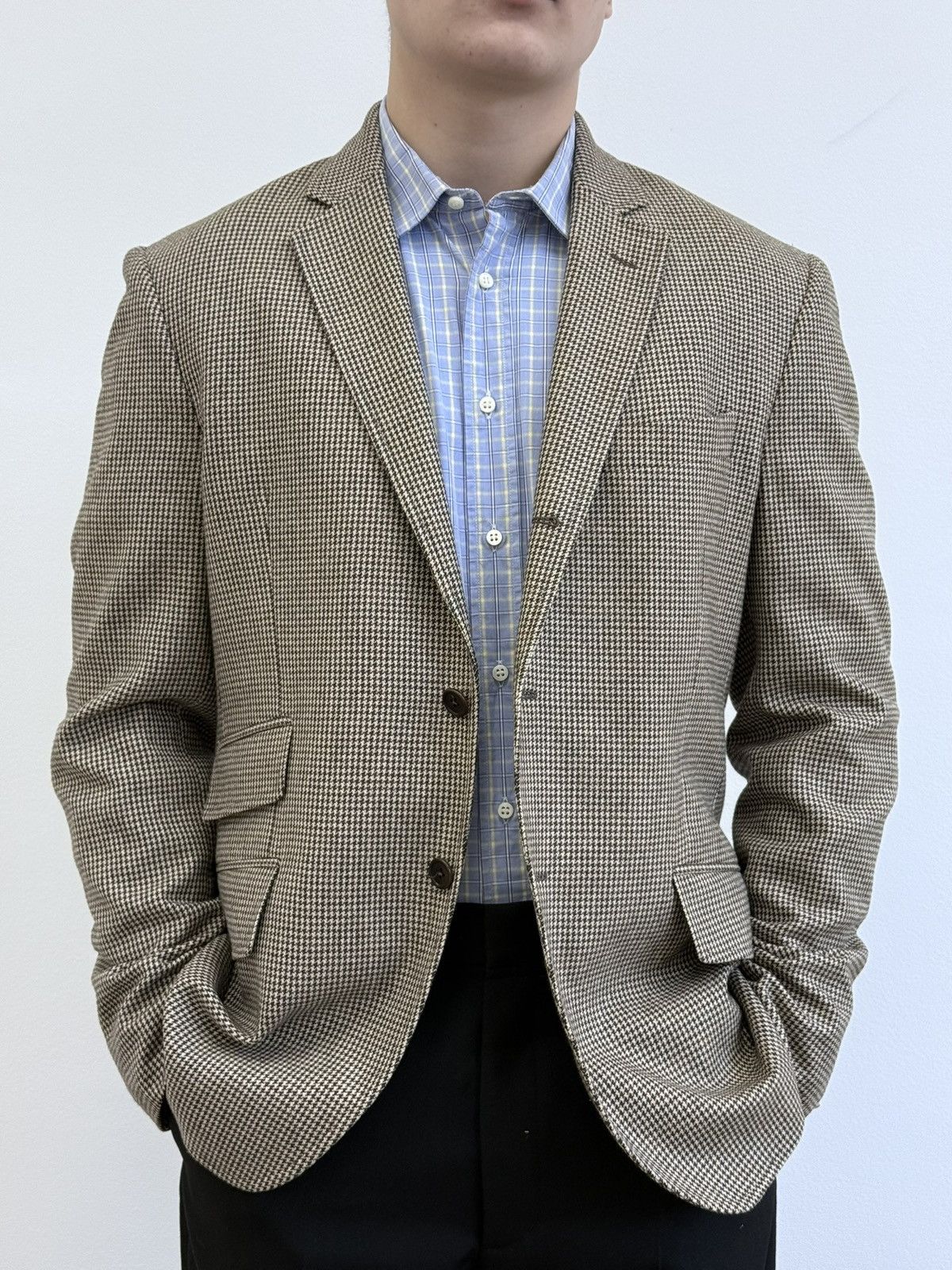 Hackett Hackett London Wool-Cotton Elbow Patch Blazer Jacket Size 40R - 2 Thumbnail