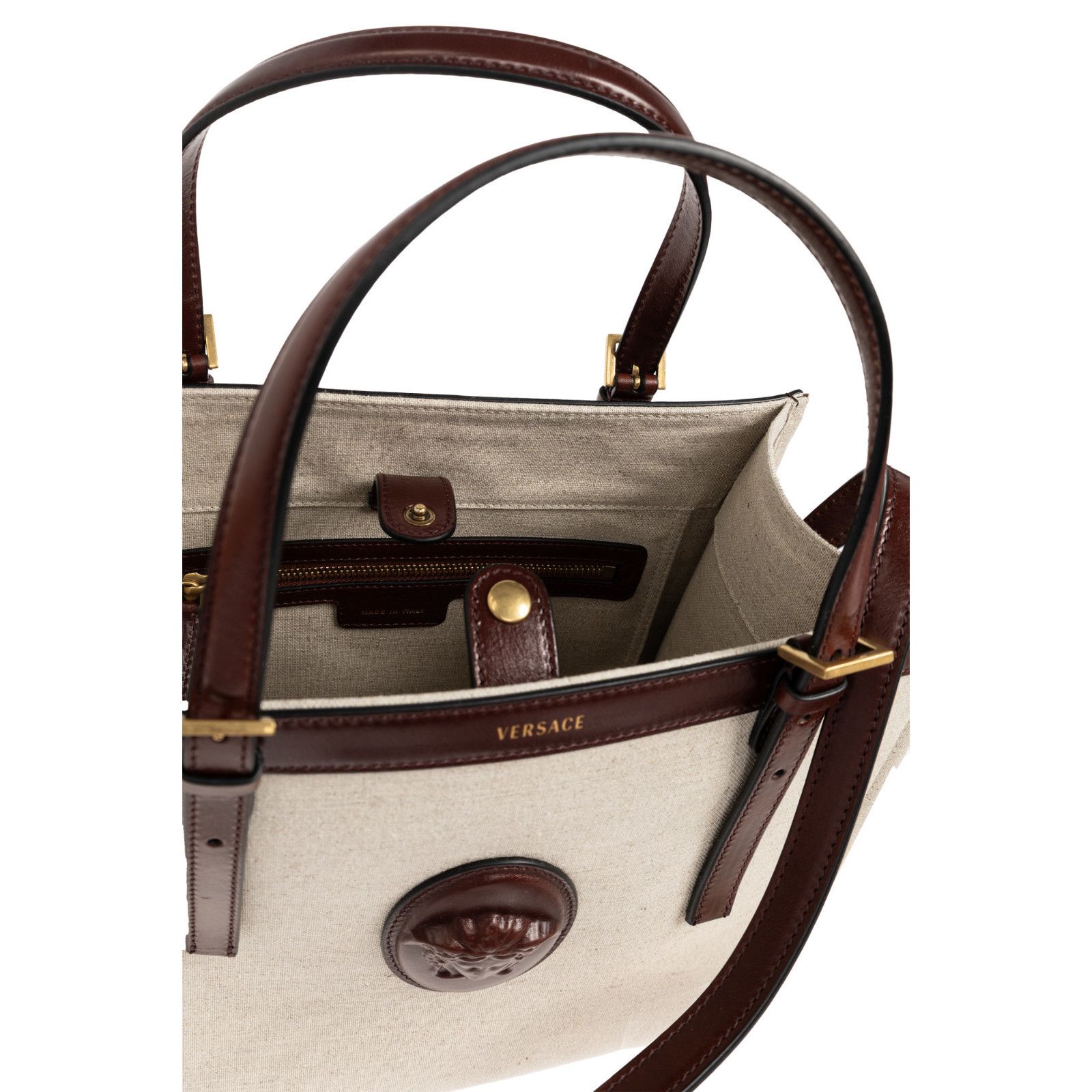 Versace VERSACE Rivi Re Cream Shopper Shoulder Bag New & Authentic Size ONE SIZE - 4 Thumbnail