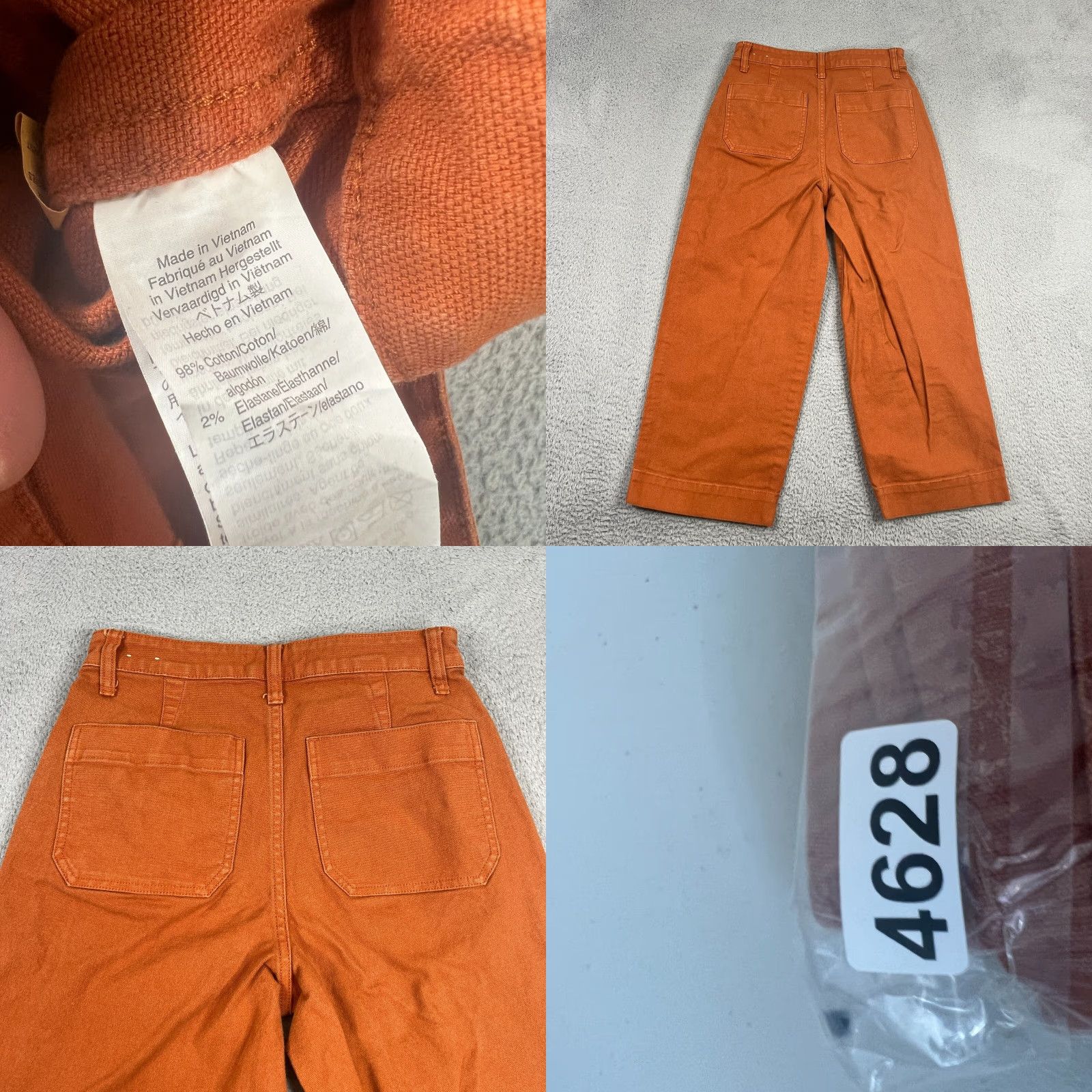 Madewell VINTAGE Madewell Pants Womens 25 Orange Wide Leg Crop 90s Bohemian Size 42" / US 20 - 8 Thumbnail