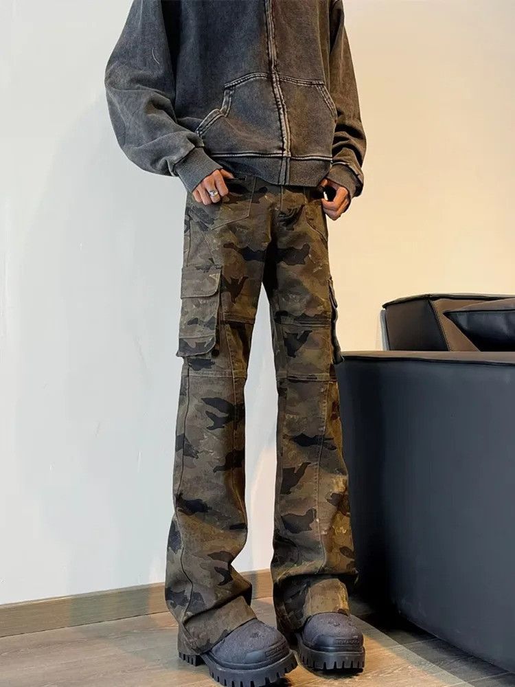 Vintage Cyber Y2K Streetwear Camouflage Slim Flare Jeans Size US 30 / EU 46 - 5 Thumbnail