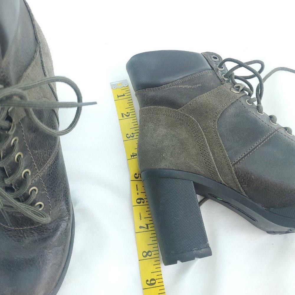 Timberland Timberland Womens Brown Leather Olive Heel Booties Size US 7 / IT 37 - 9 Thumbnail