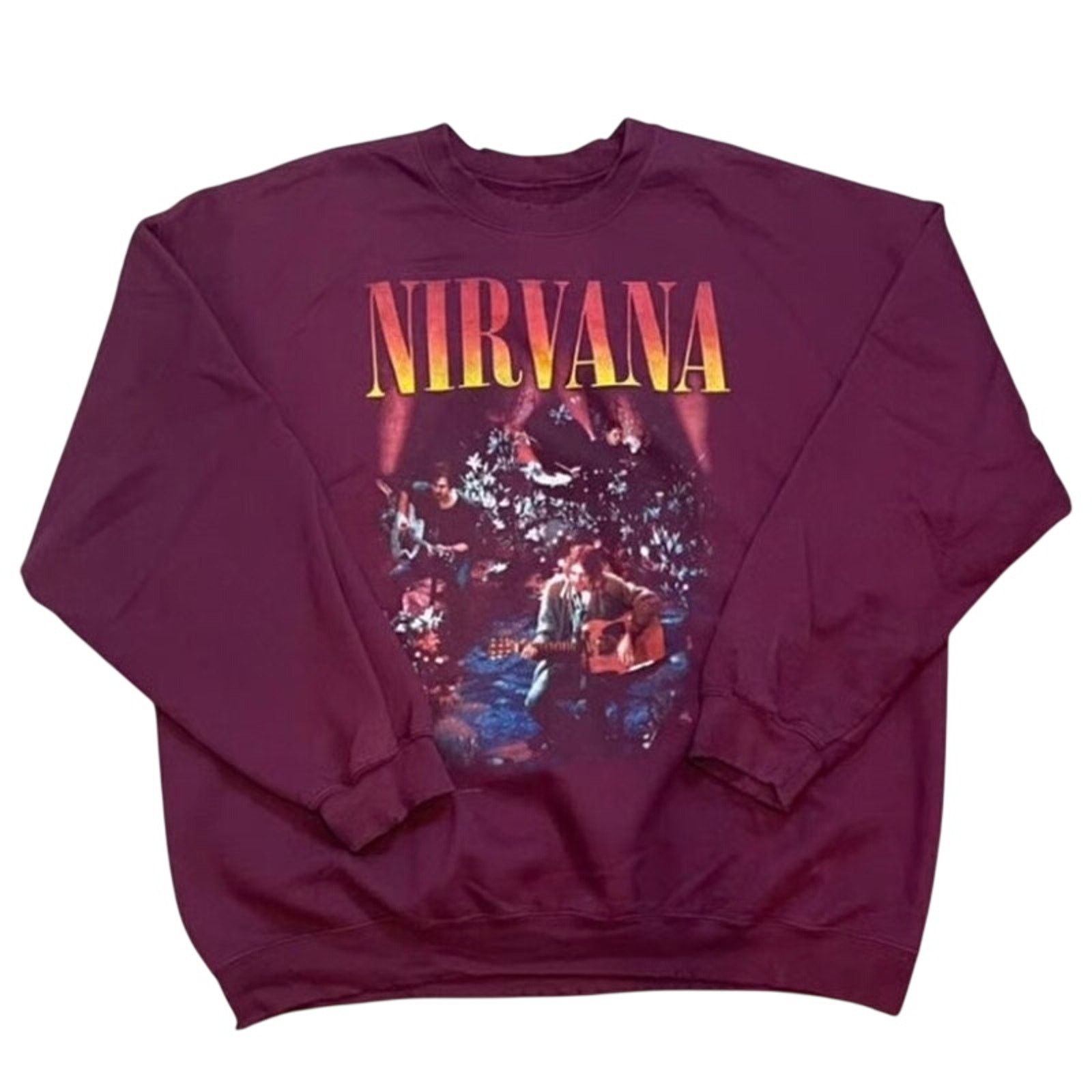 Nirvana NIRVANA Unplugged Red Mineral Wash Fleece Sweatshirt Size 5X Size 4XL / US 24-26 - 9 Thumbnail