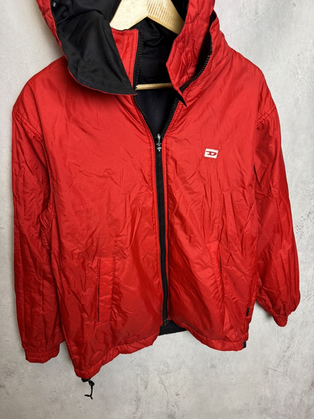 Diesel × Vintage Diesel Reversible Jacket Black Red Men’s Hooded Zip Up Size US L / EU 52-54 / 3 - 2 Thumbnail