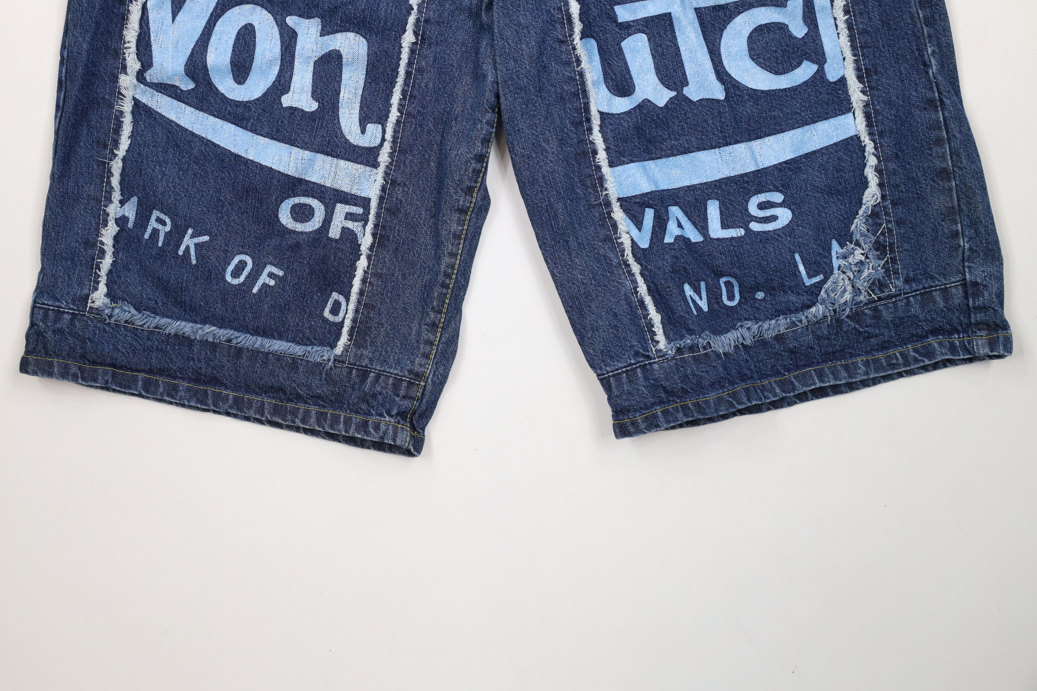 Vintage × Von Dutch Vintage 90s Y2K Von Dutch Spell Baggy Fit Denim Jean Shorts Size US 38 / EU 54 - 4 Thumbnail