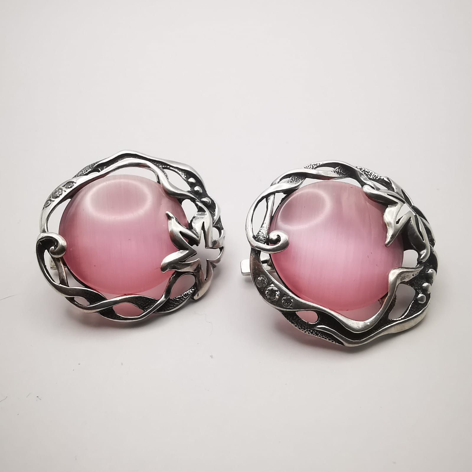 Sterling Silver × Vintage Vintage Earrings 925 Sterling Silver,Jewelry,Ulexite,Cetrine Size ONE SIZE - 1 Thumbnail