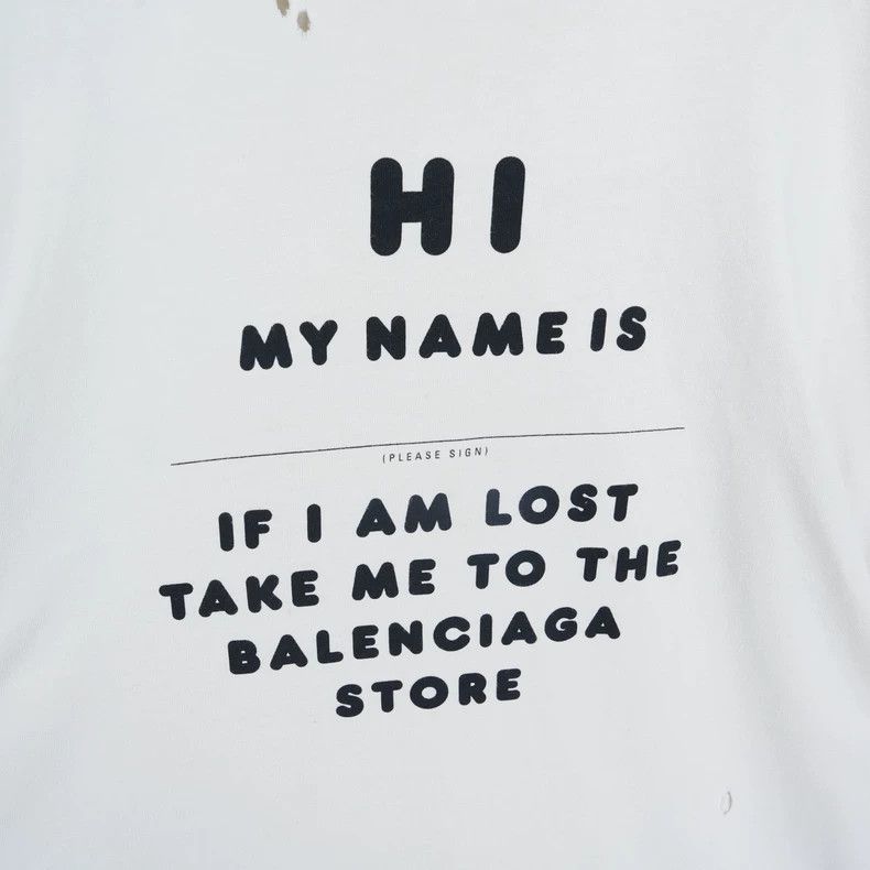 Balenciaga Balenciaga Text Destruction Short Sleeve Size US S / EU 44-46 / 1 - 4 Thumbnail