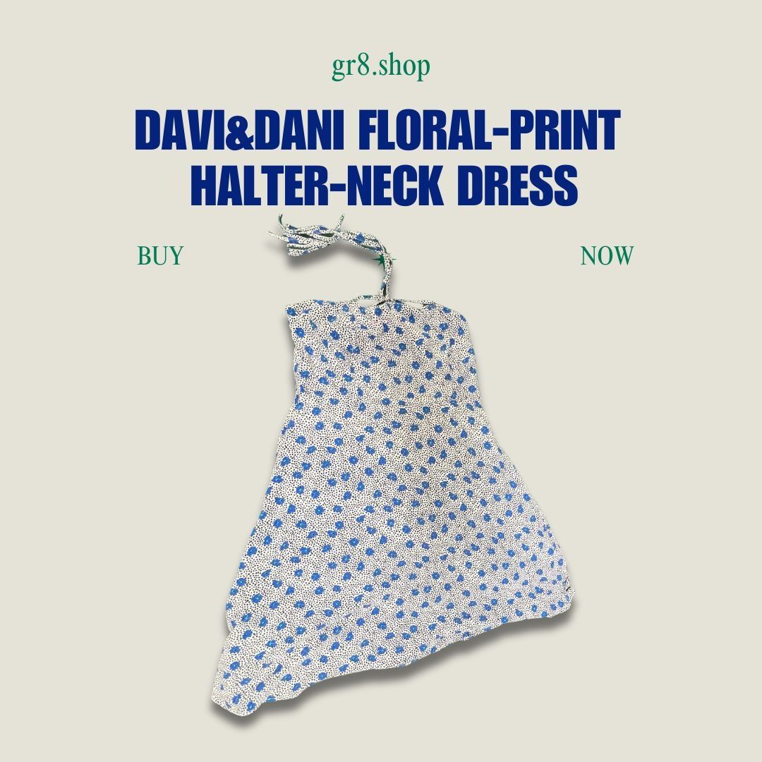 Other Davi & Dani Floral-Print Halter-Neck Dress Size Medium Women Size M / US 6-8 / IT 42-44 - 1 Thumbnail