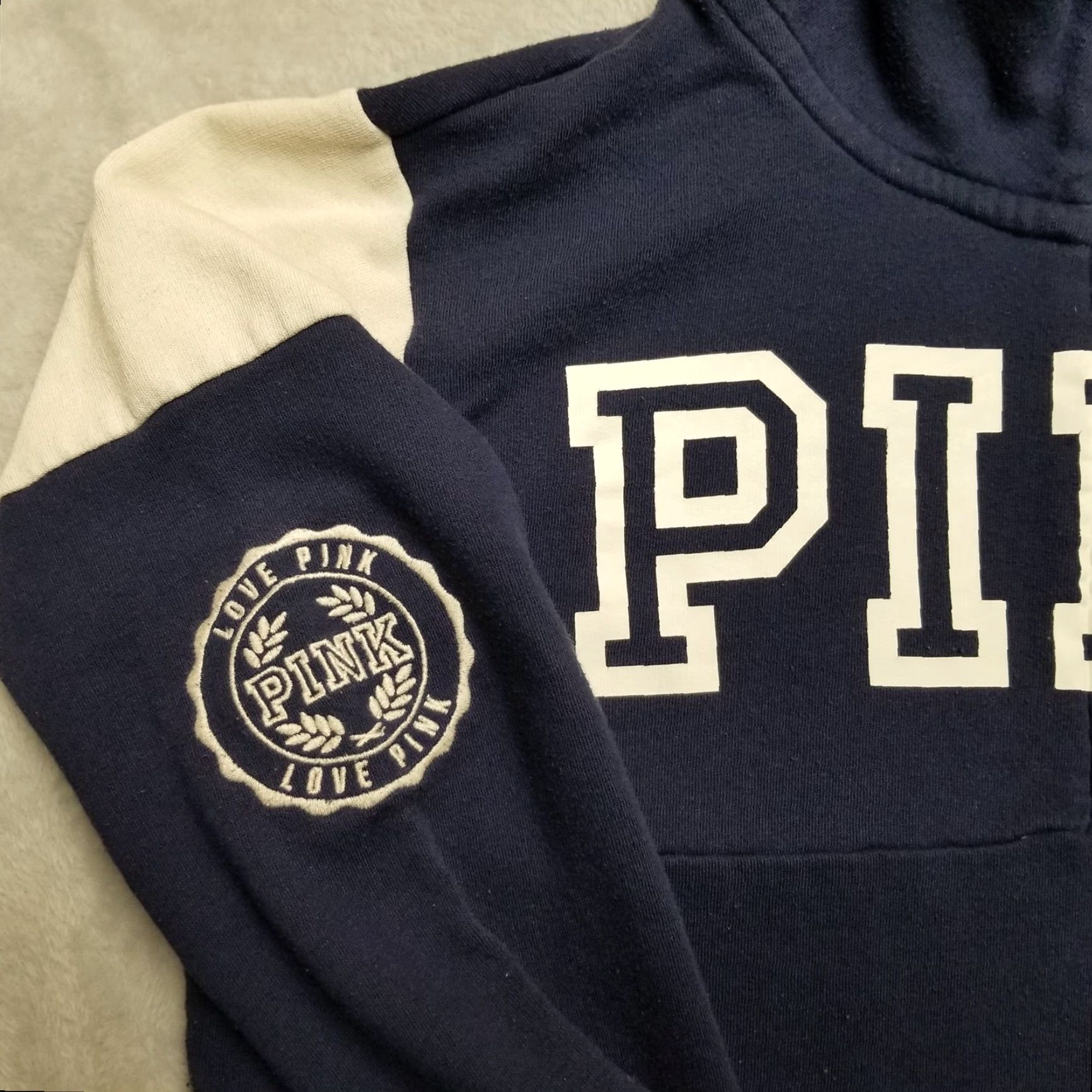 Pinko VINTAGE Pink Victoria's Secret Sweatshirt Womens M Blue 1/4 Zip Long Sleeve Pullover Size M / US 6-8 / IT 42-44 - 3 Thumbnail