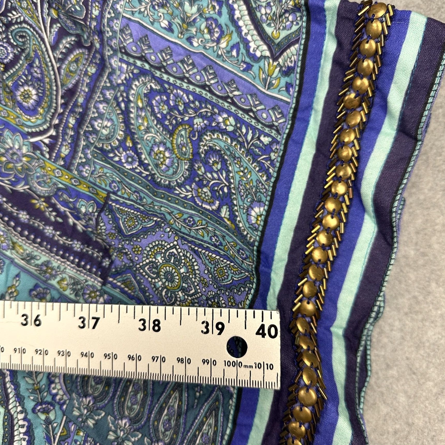 Soft Surroundings Soft Surroundings Jinda Kimono Jacket Womens L/XL Blue Paisley Beaded Boho NWT Size L / US 10 / IT 46 - 7 Thumbnail
