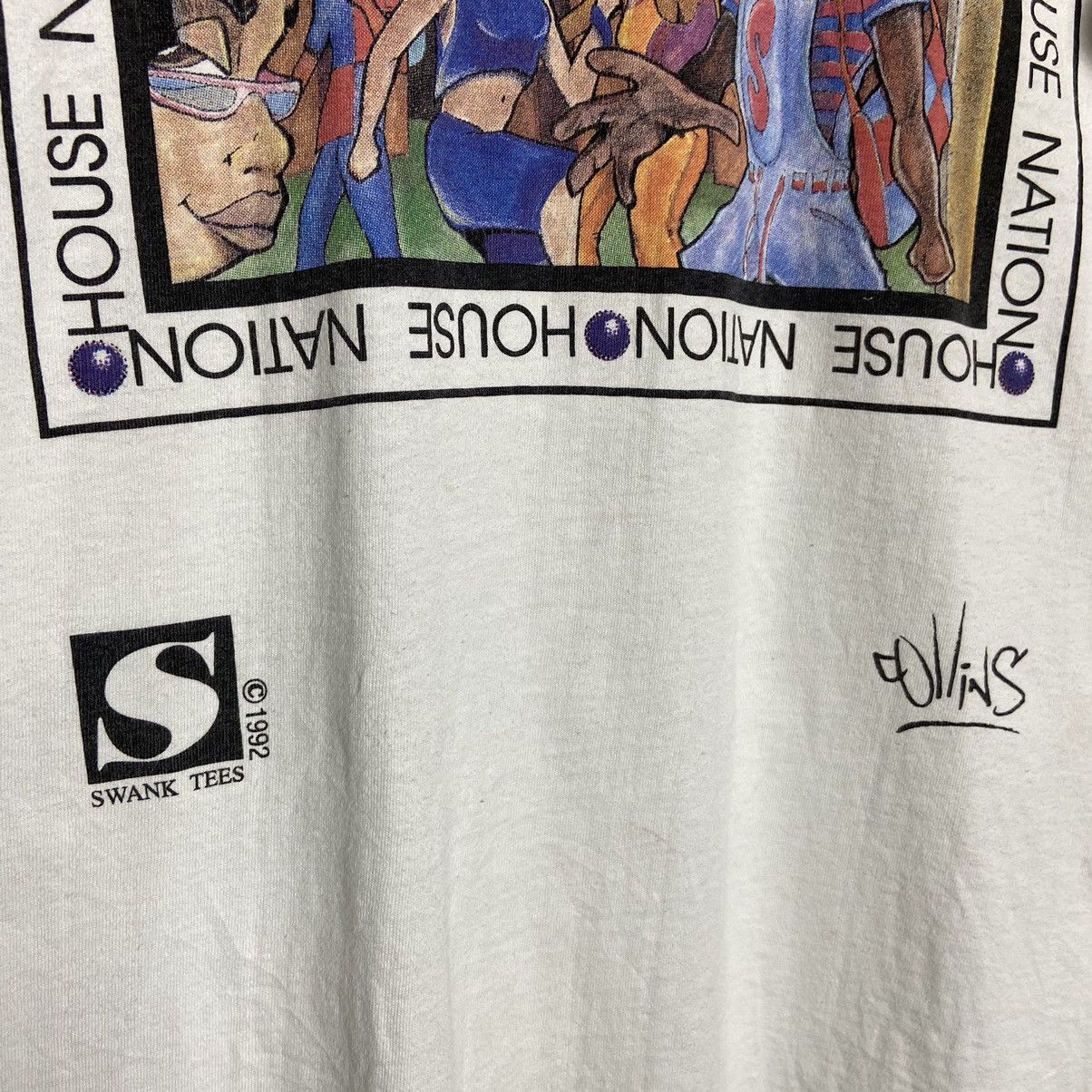 Vintage Vintage 90s Swank Tees House Nation Hiphop Art T-Shirt Size US L / EU 52-54 / 3 - 4 Thumbnail