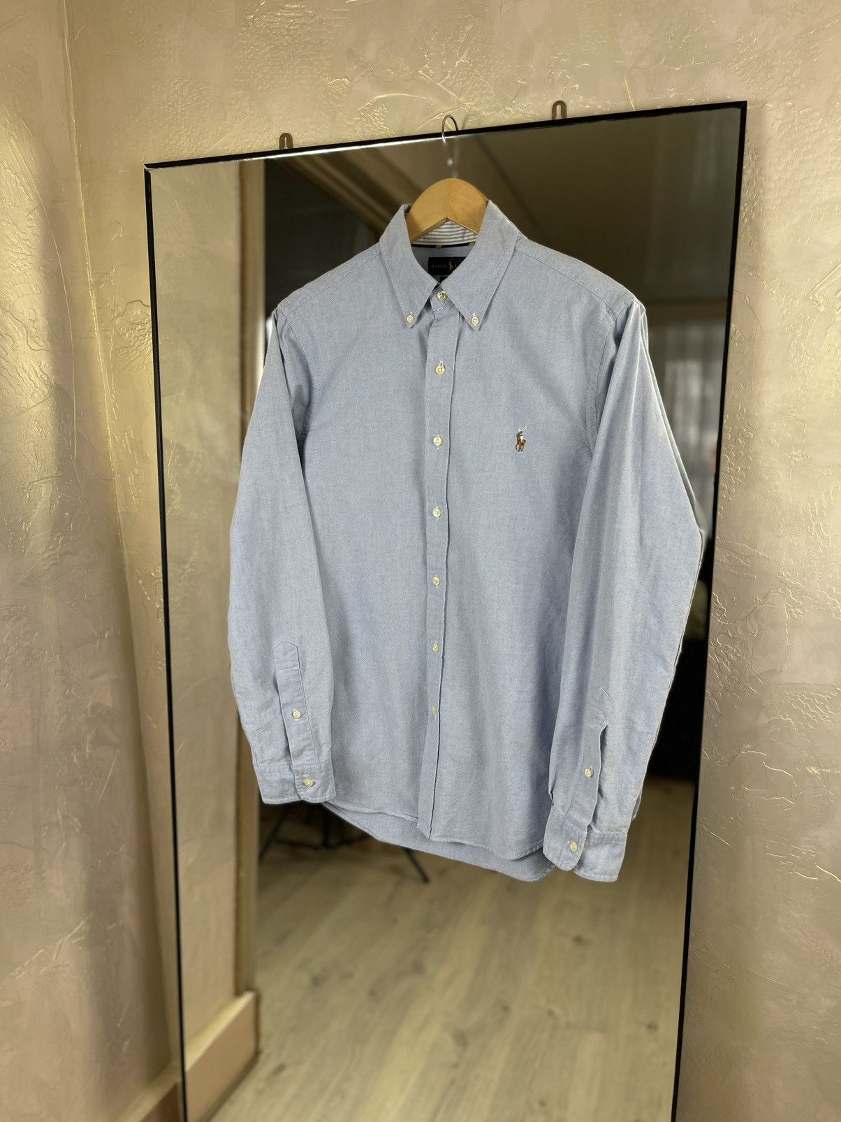 Polo Ralph Lauren Ralph Lauren Slim Fit Oxford Shirt – Premium Blue Marl Size US M / EU 48-50 / 2 - 1 Thumbnail