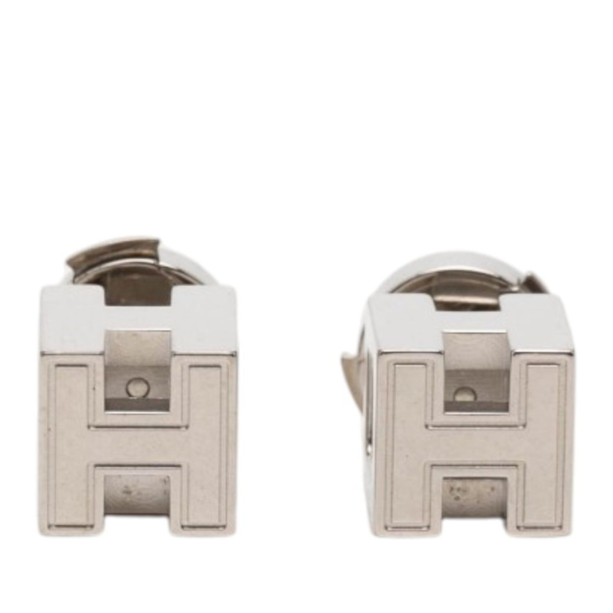 Hermes Hermes Cage d'H H-Cube Stud Earrings, Silver Metal, Women's HERMES Size ONE SIZE - 1 Thumbnail
